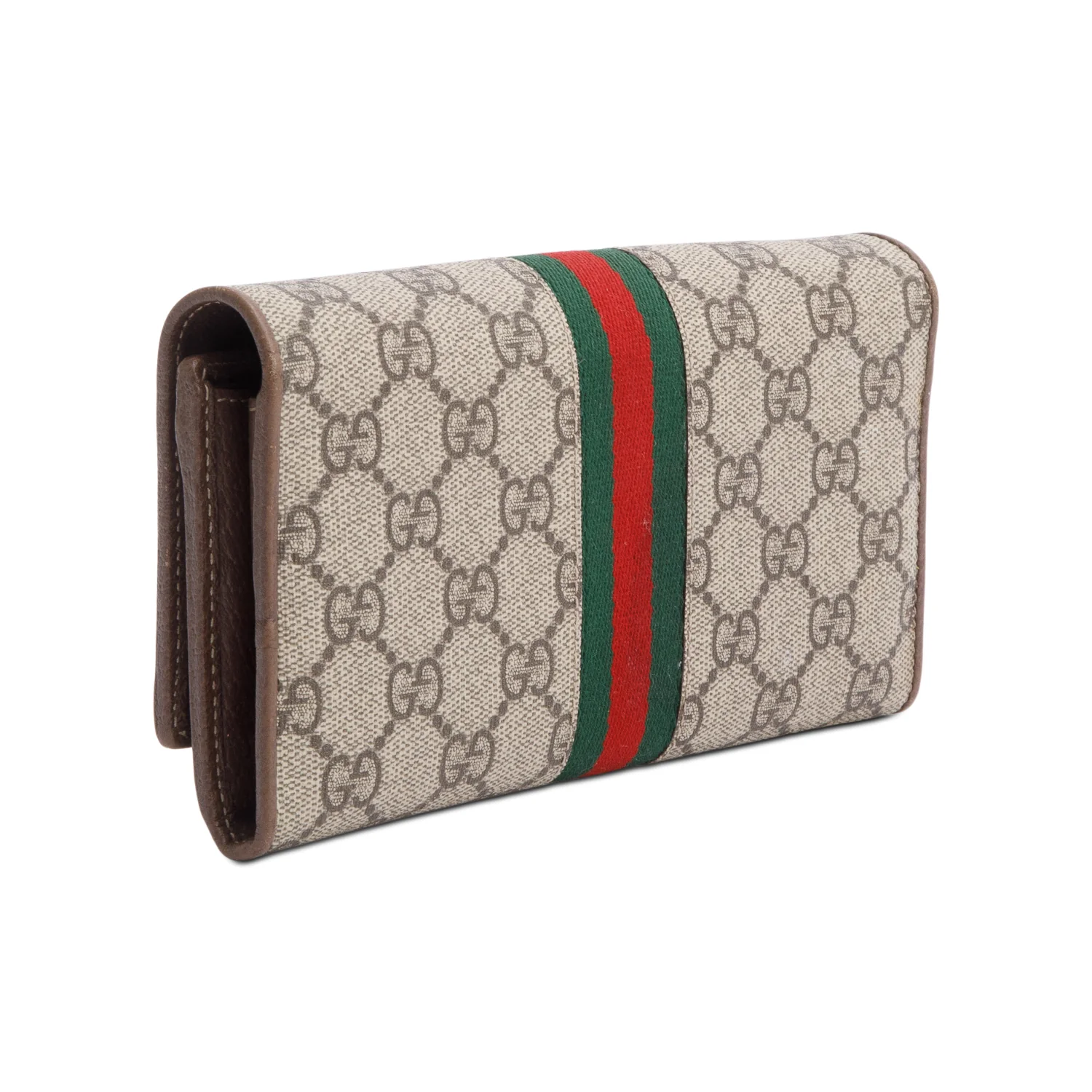 Gucci Beige GG Supreme Ophidia GG Web Wallet on Chain w/ Box - Image 7