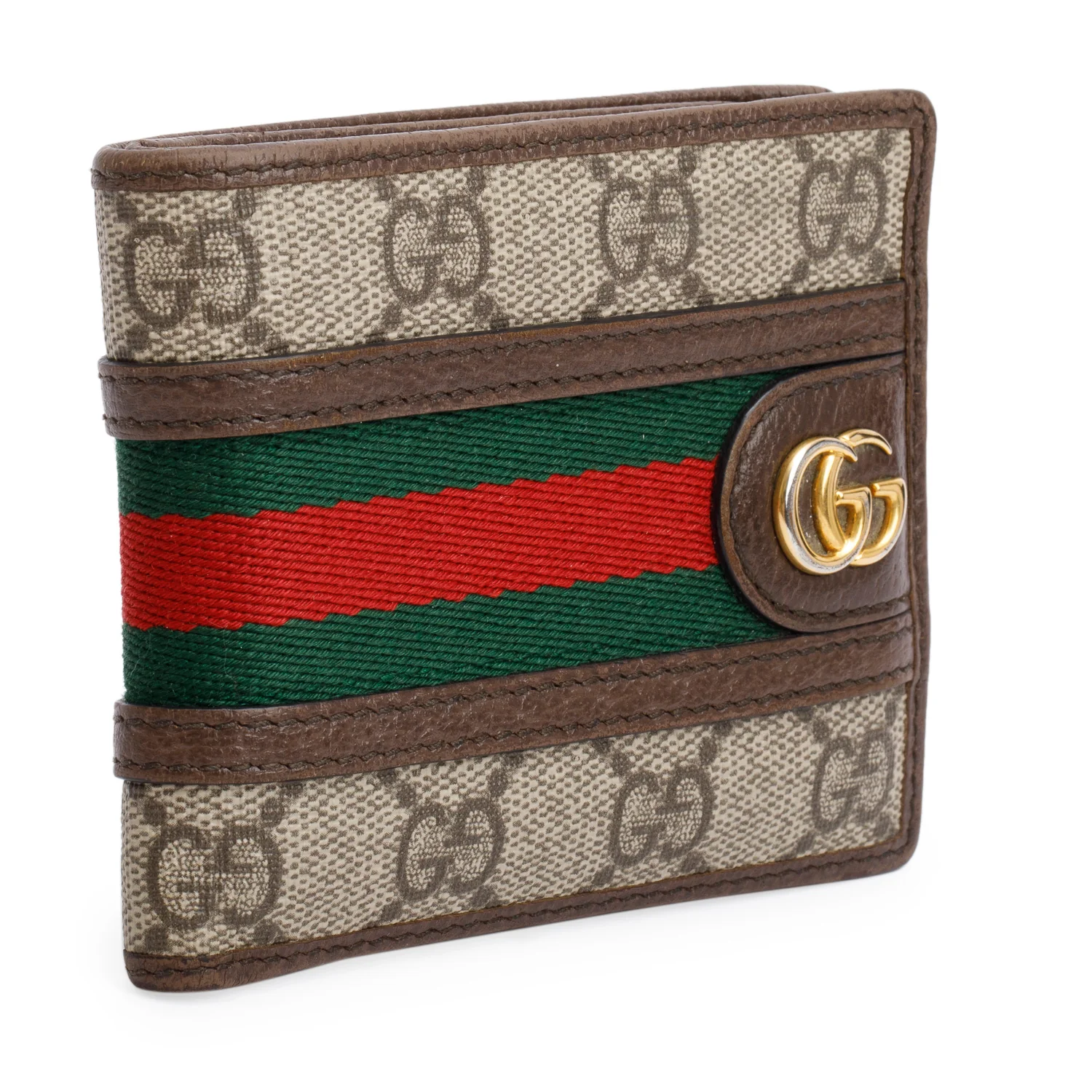 Gucci Beige GG Supreme Web Ophidia Bifold Wallet w/ Box - Image 3