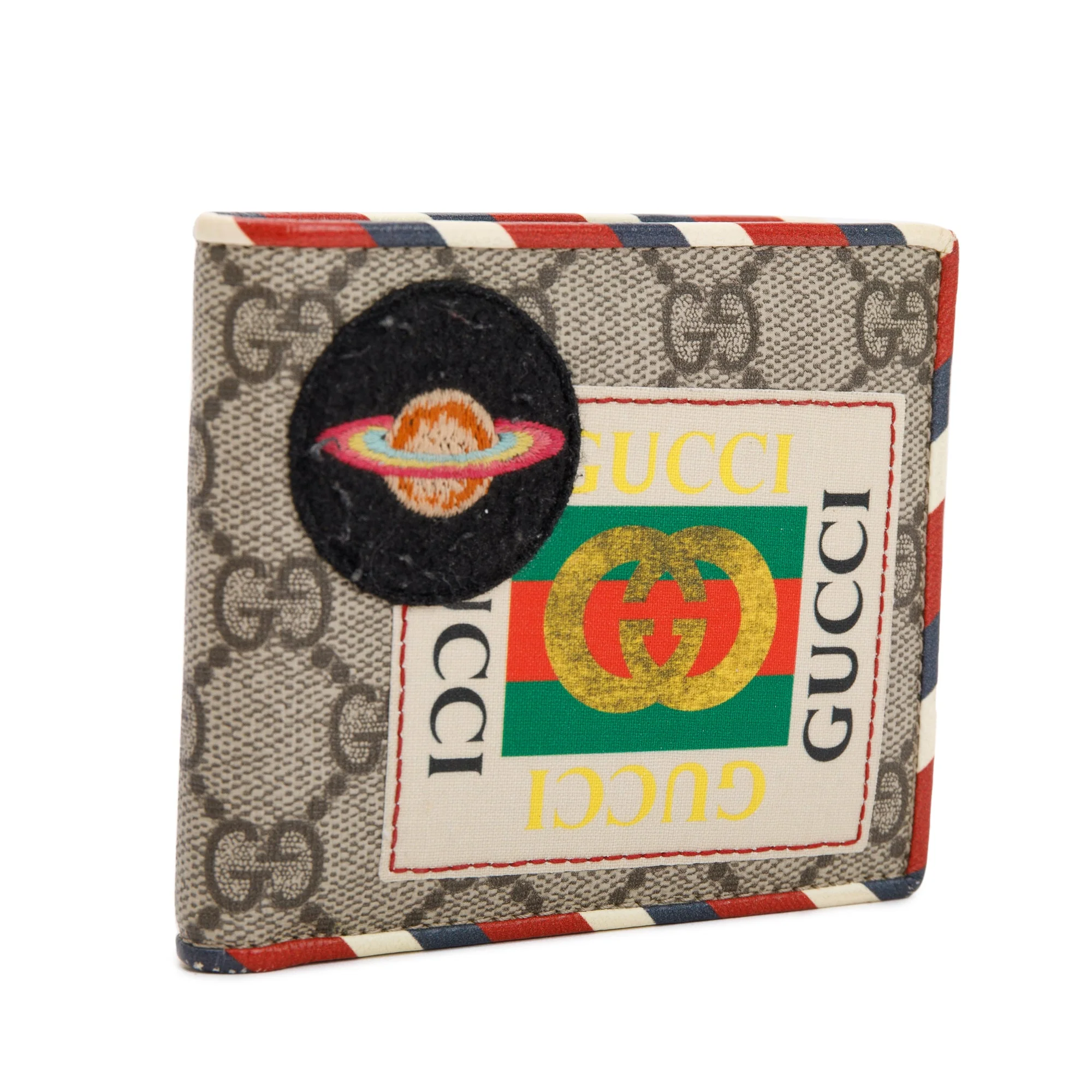 Gucci Beige & Multicolour Courrier GG Supreme Bifold Wallet - Image 2