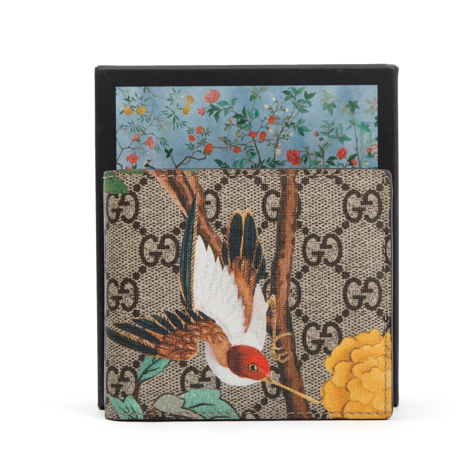 Gucci Beige & Multicolour GG Supreme Tian Bifold Wallet w/ Box - Image 2