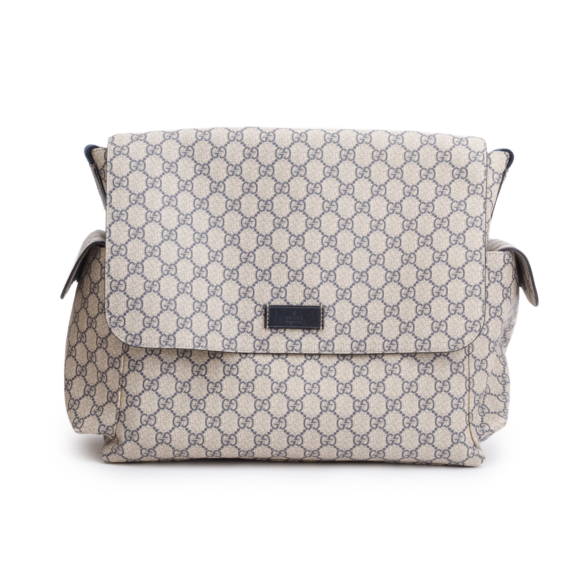 Gucci Beige & Navy GG Plus Diaper Bag - Image 3