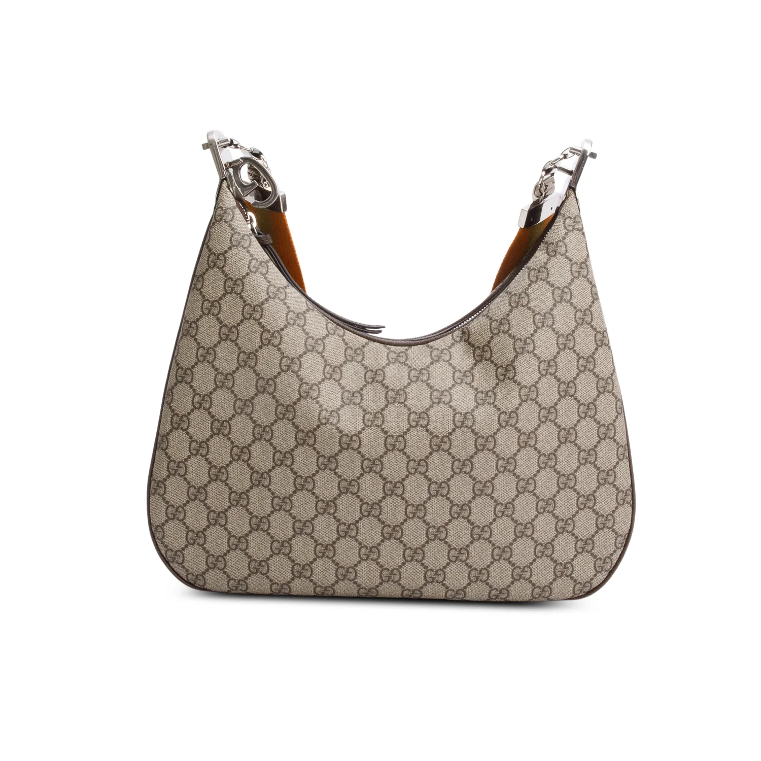 Gucci Beige/Navy GG Supreme Web Attache Medium Hobo Bag w/ Box - Image 6