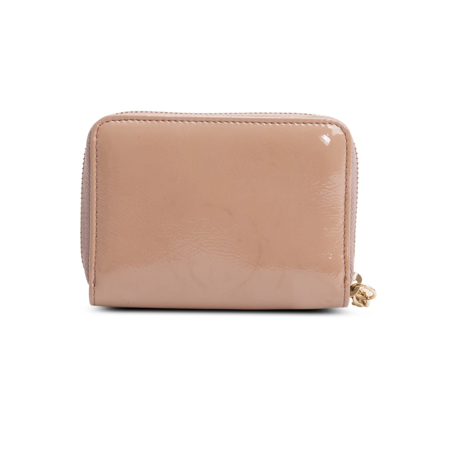 Gucci Beige Patent Leather Soho Zip Around Wallet - Image 3