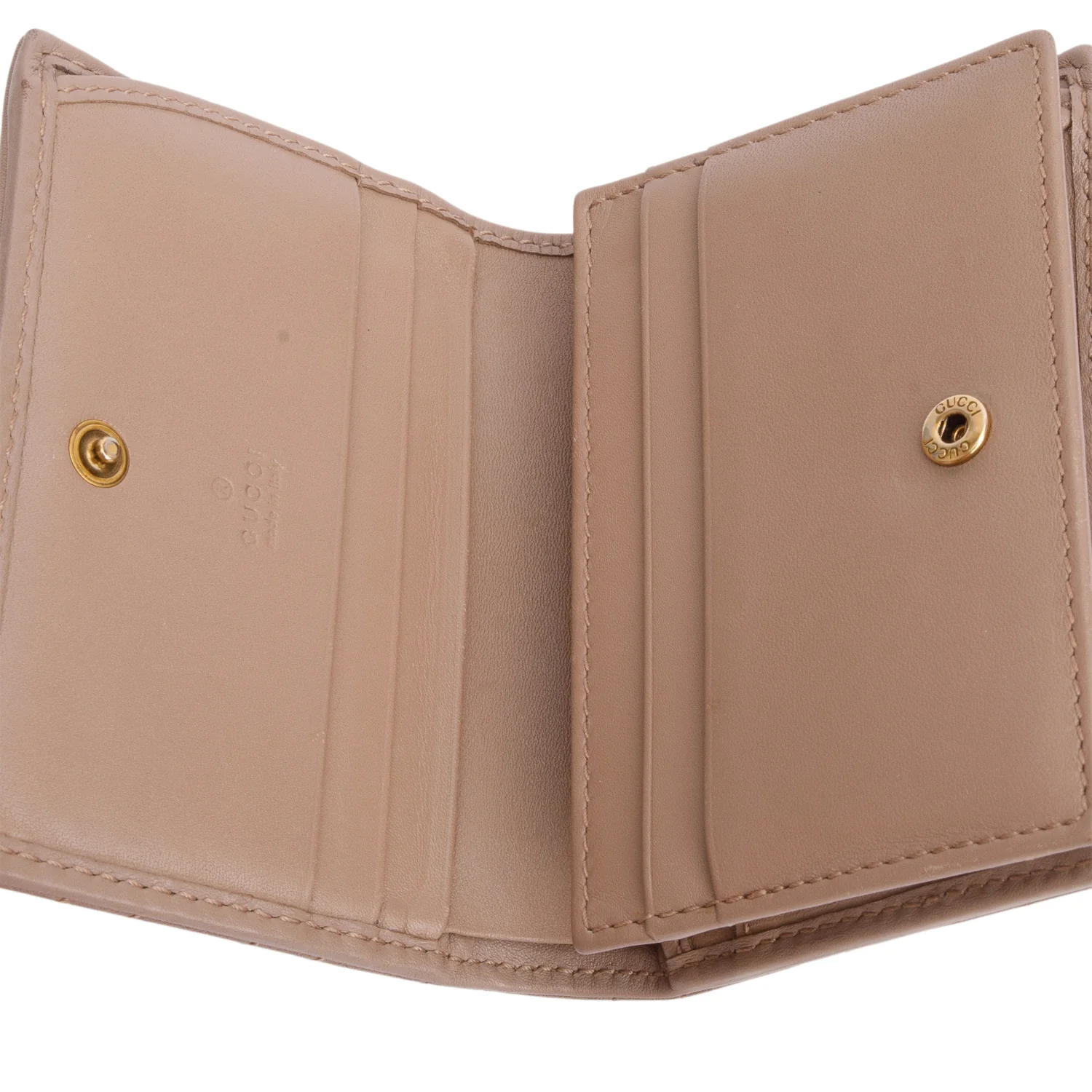 Gucci Beige Quilted GG Marmont Leather Card Case Wallet w/ Box - Image 7