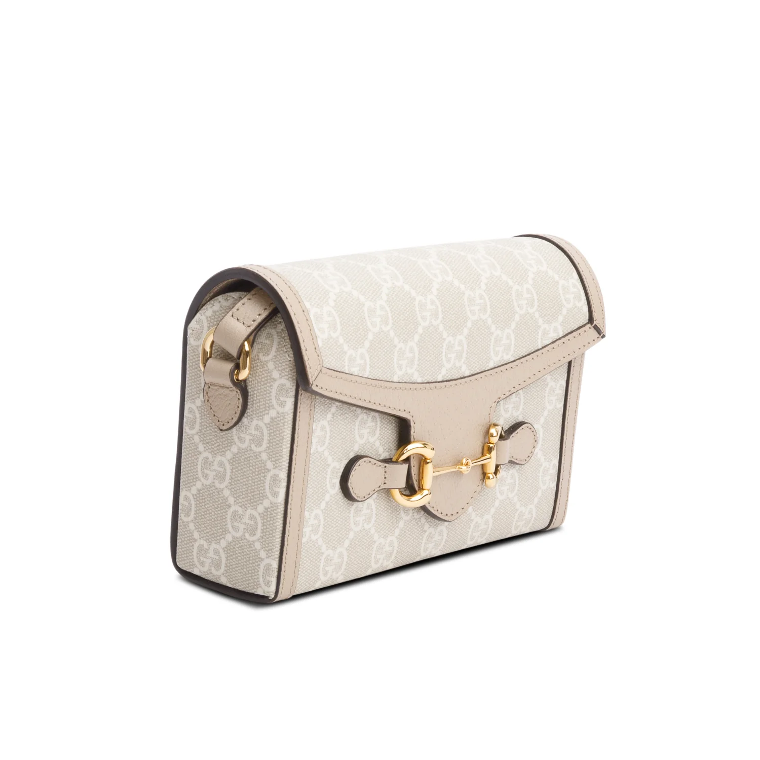 Gucci Beige/White GG Supreme Horsebit 1955 Mini Bag - Image 4