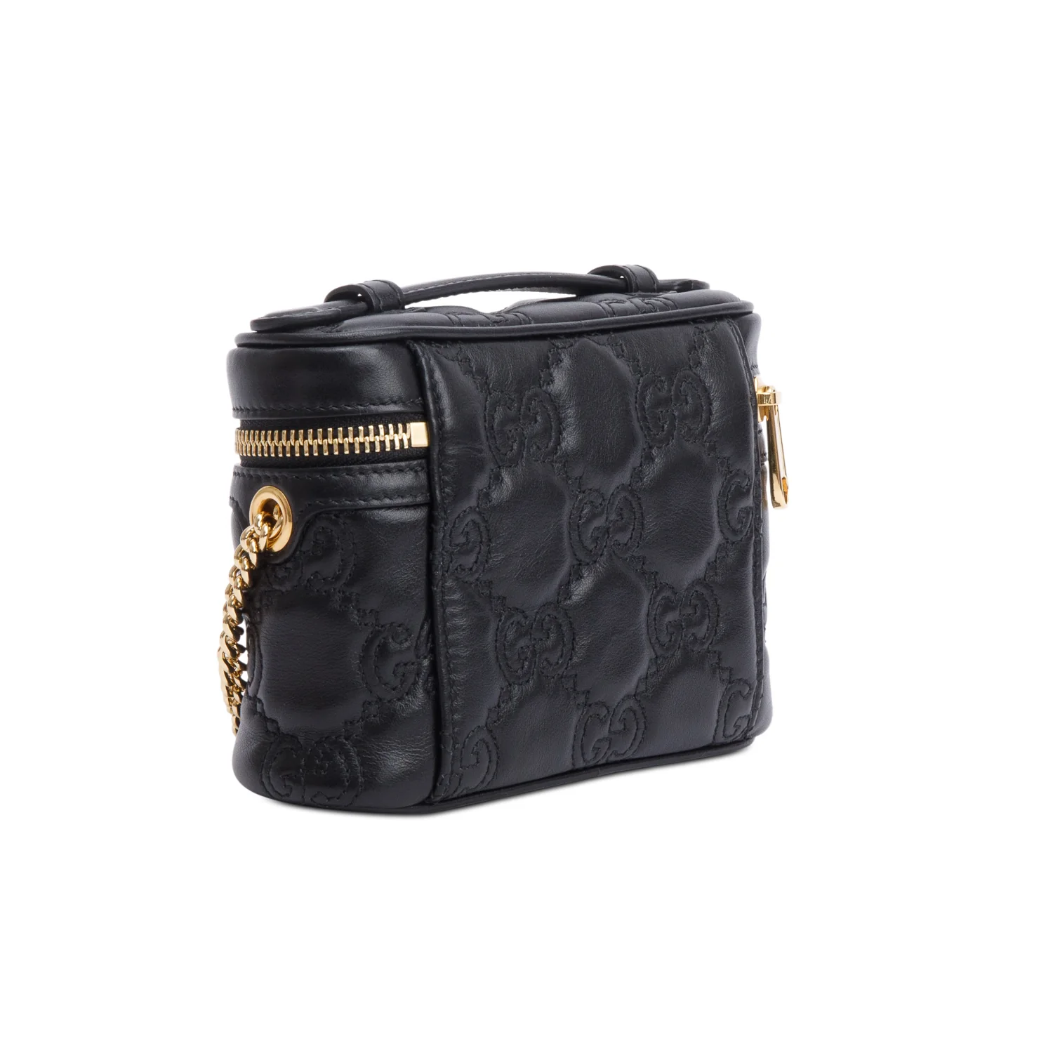 Gucci Black Calfskin GG Matelasse Leather Mini Top Handle Bag w/ Box - Image 7