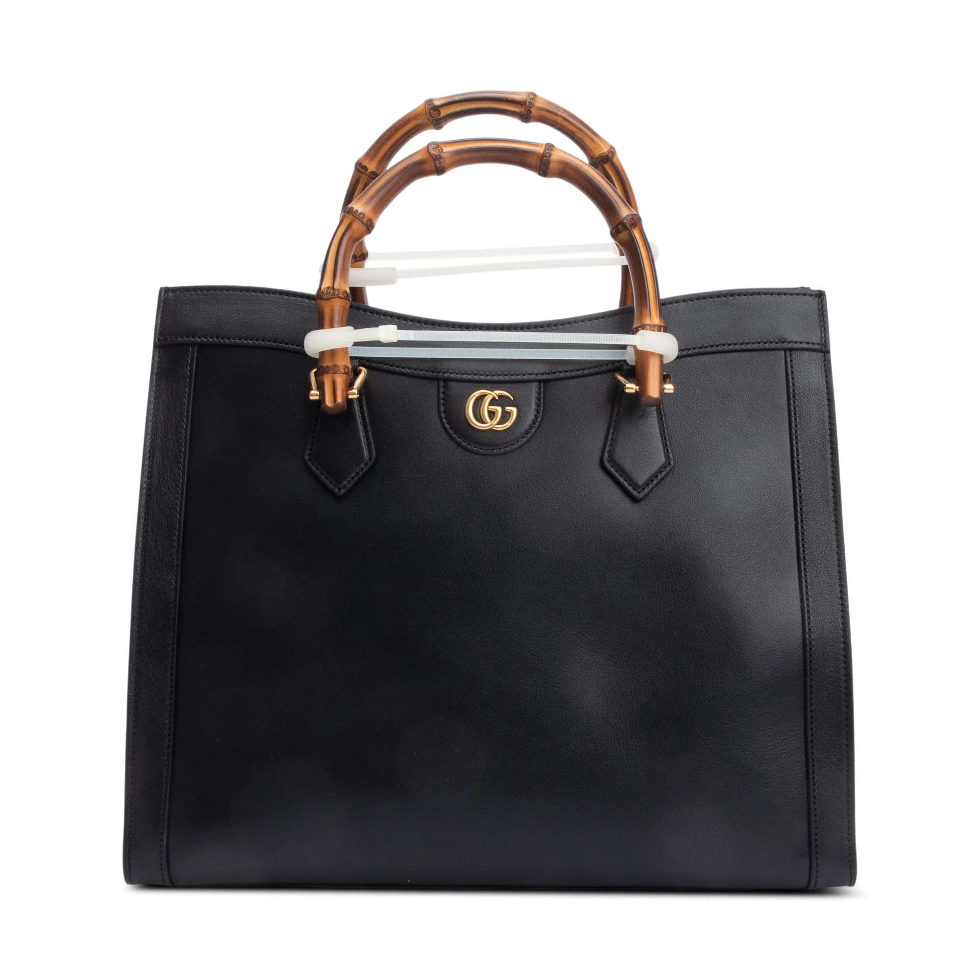 Gucci Black Calfskin Leather Diana Medium Tote Bag w/ Straps - Image 3