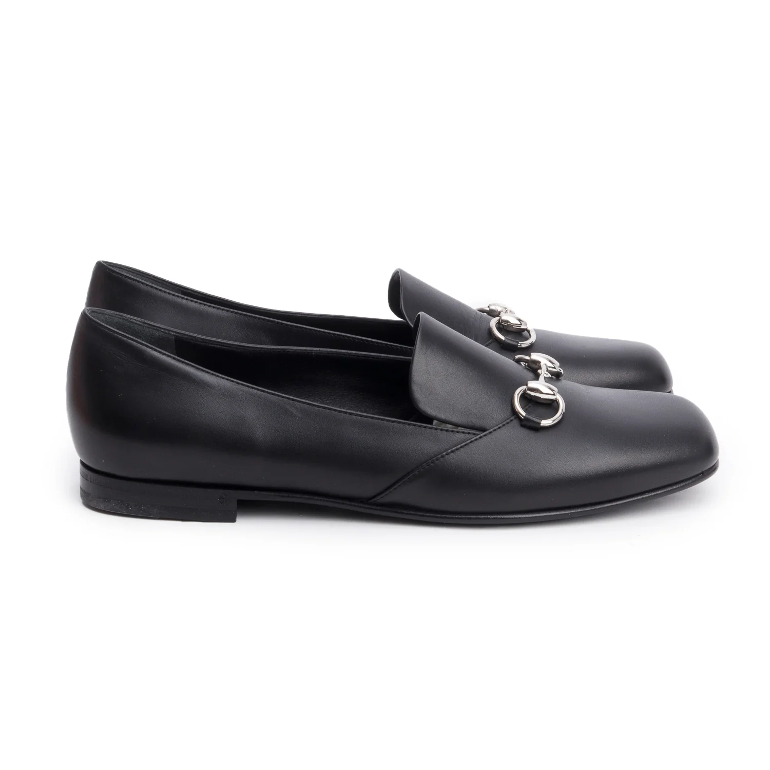 Gucci Black Calfskin Leather Horsebit Accent Loafers, Size 40 w/ Box - Image 3