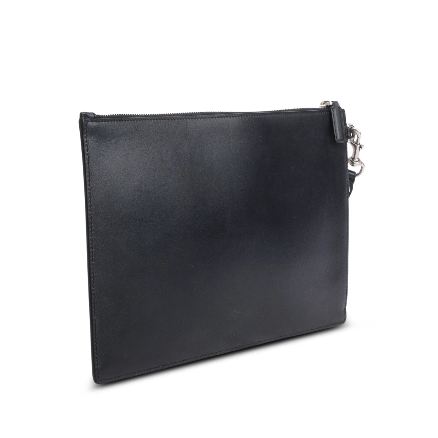 Gucci Black Calfskin Leather Large GG Marmont Wristlet Clutch w/ Box - Image 5