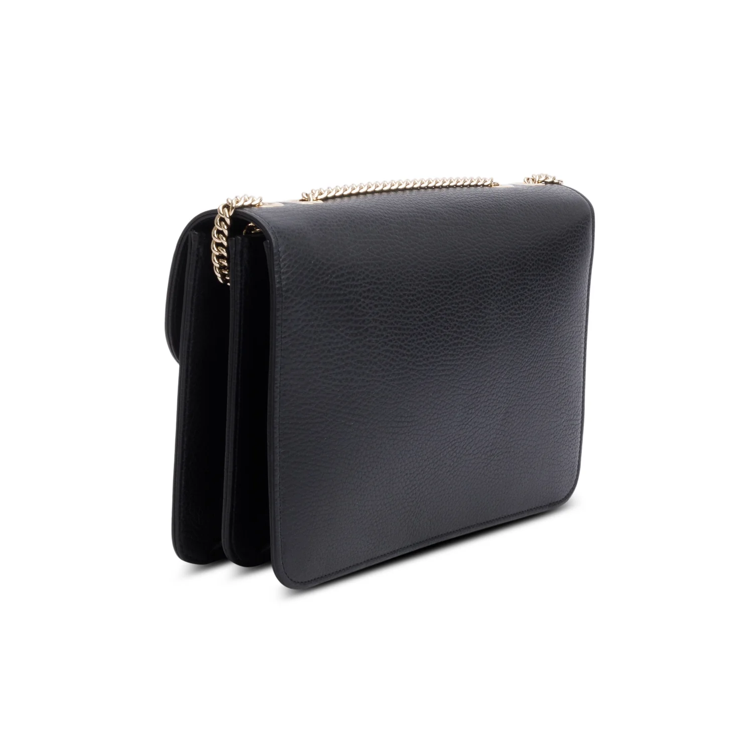 Gucci Black Calfskin Leather Medium Dollar Interlocking GG Shoulder Bag - Image 6