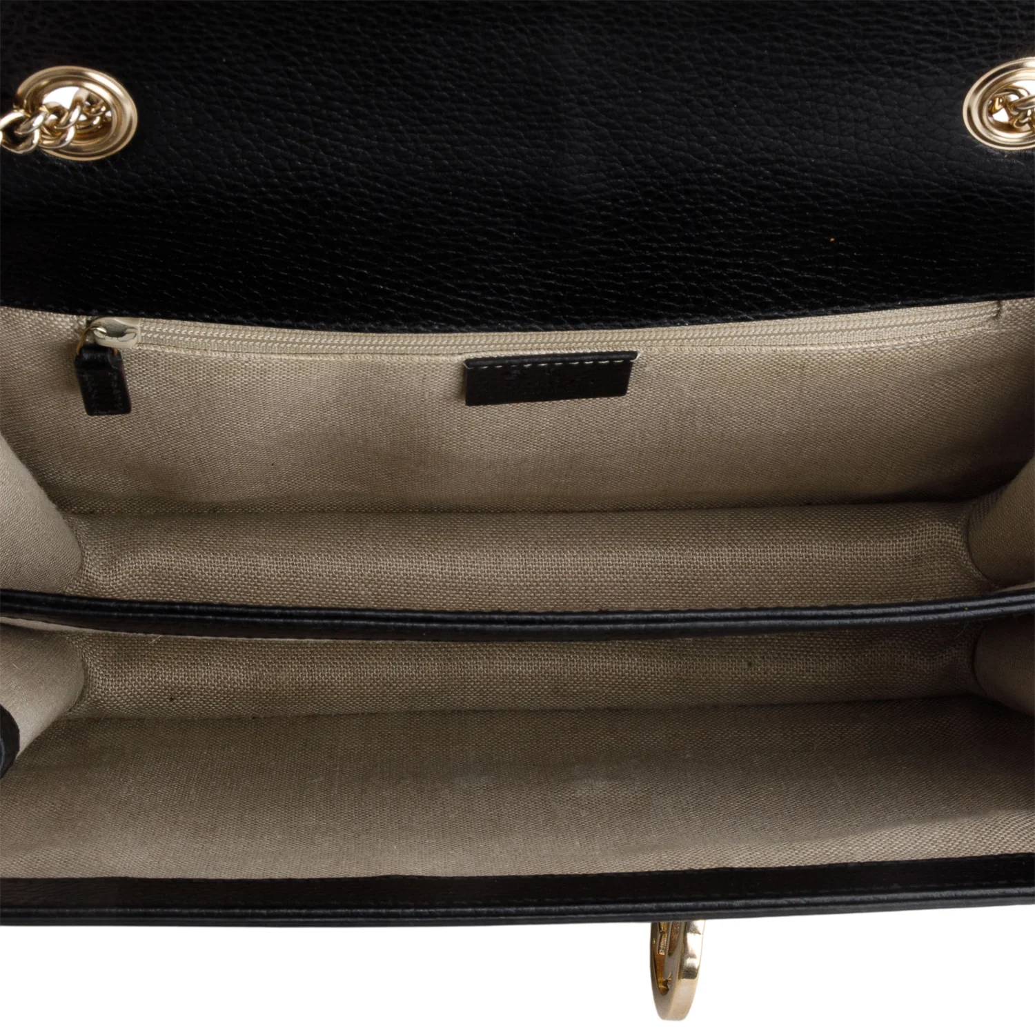 Gucci Black Calfskin Leather Medium Dollar Interlocking GG Shoulder Bag - Image 8