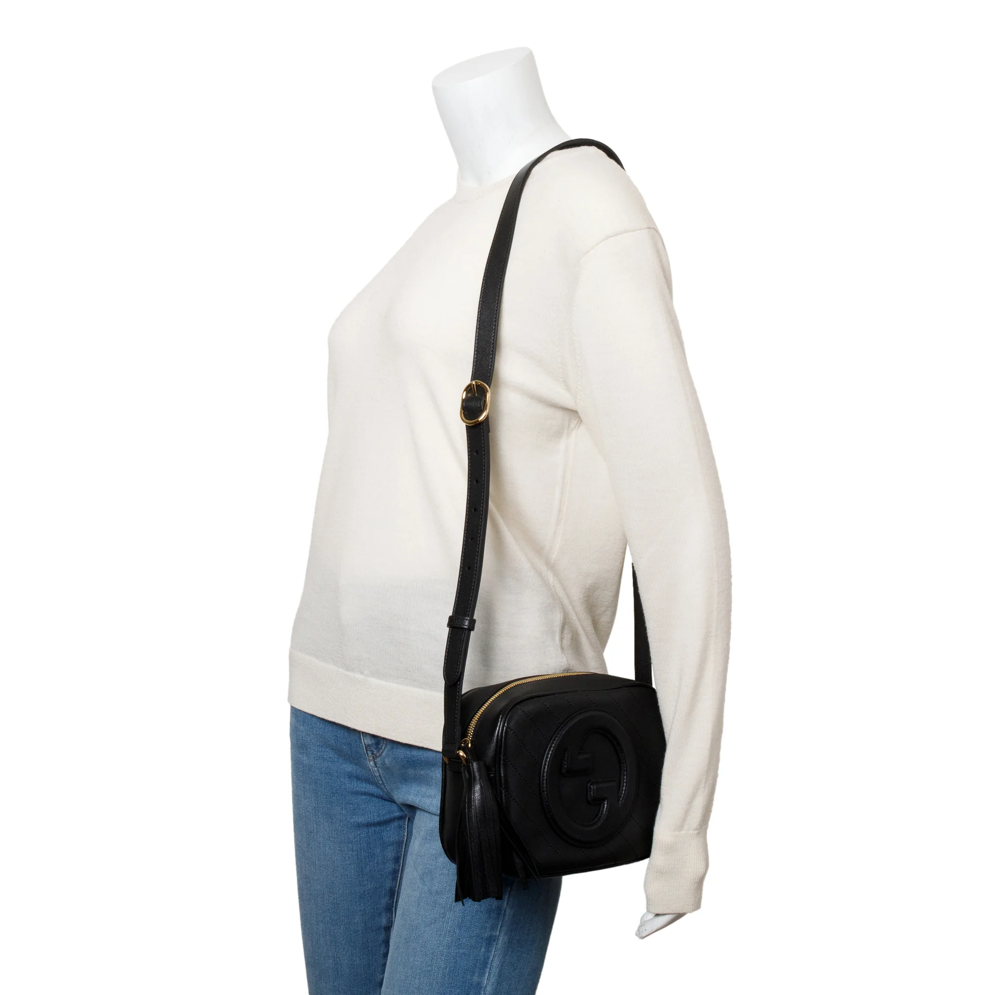 Gucci Black Calfskin Leather Mini Blondie Shoulder Bag - Image 2