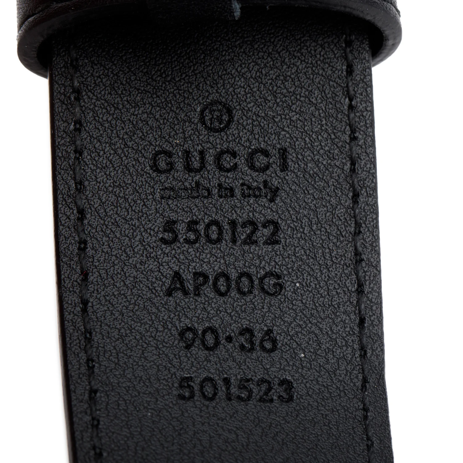 Gucci Black Calfskin Leather Trapuntata Zumi 30 MM Belt, 90 36 - Image 2