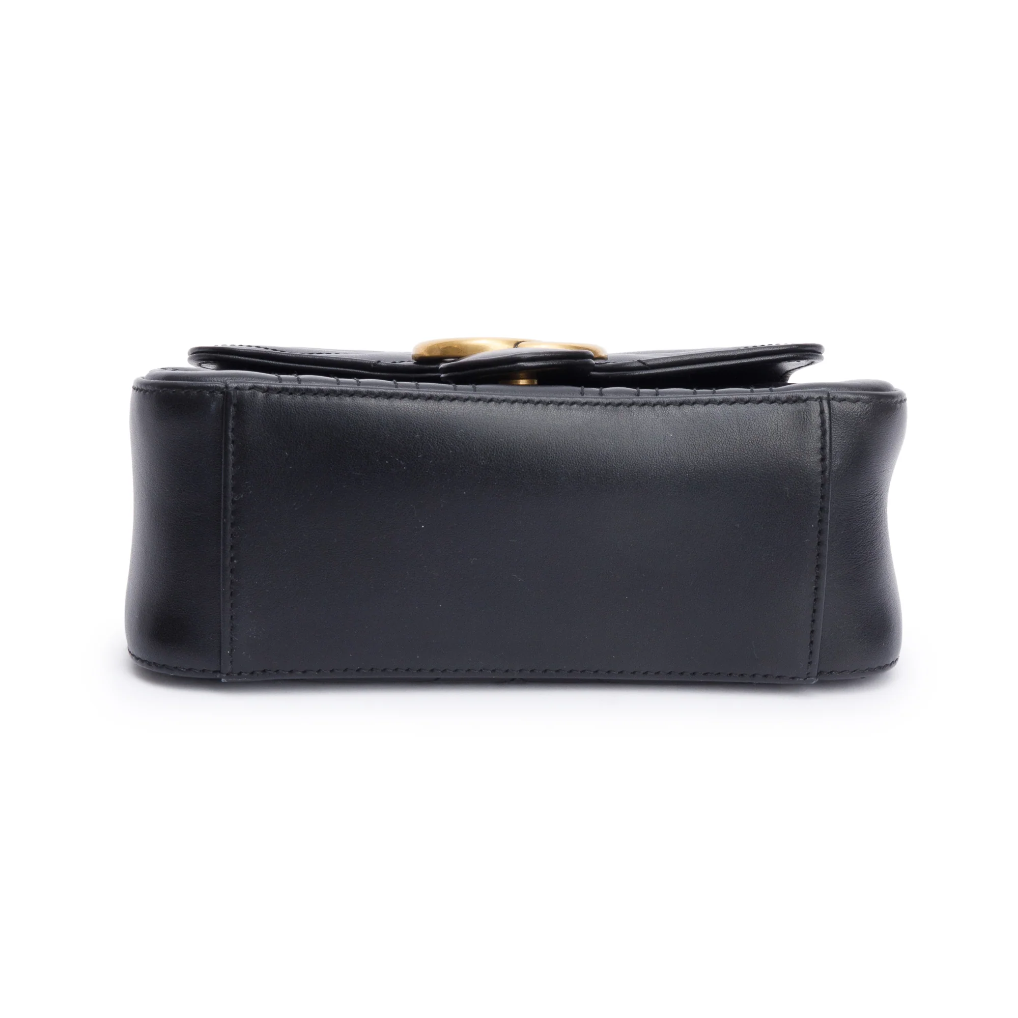 Gucci Black Calfskin Matelasse GG Marmont Mini Top Handle Shoulder Bag w/ Strap - Image 7