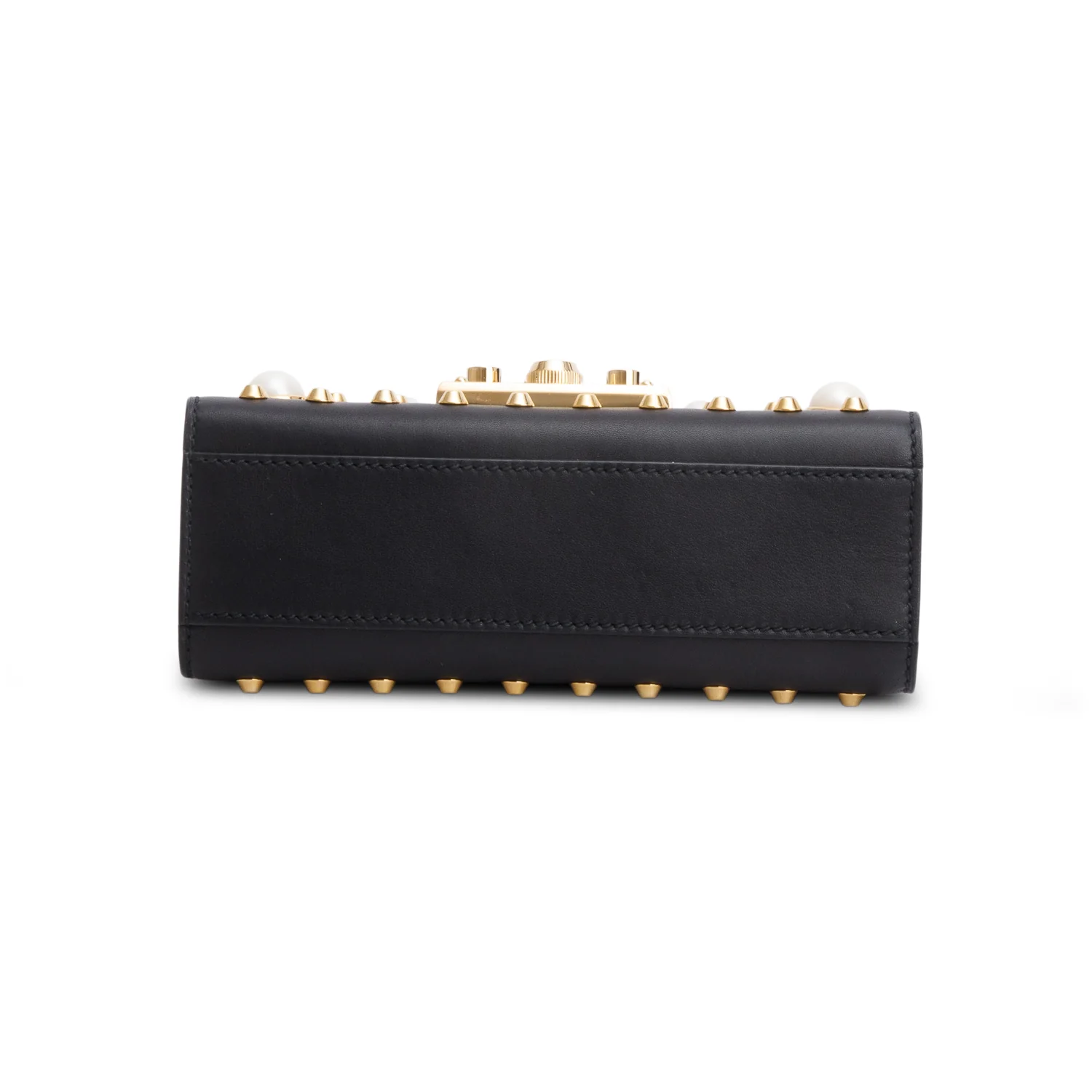 Gucci Black Calfskin Studded Small Padlock Shoulder Bag - Image 7