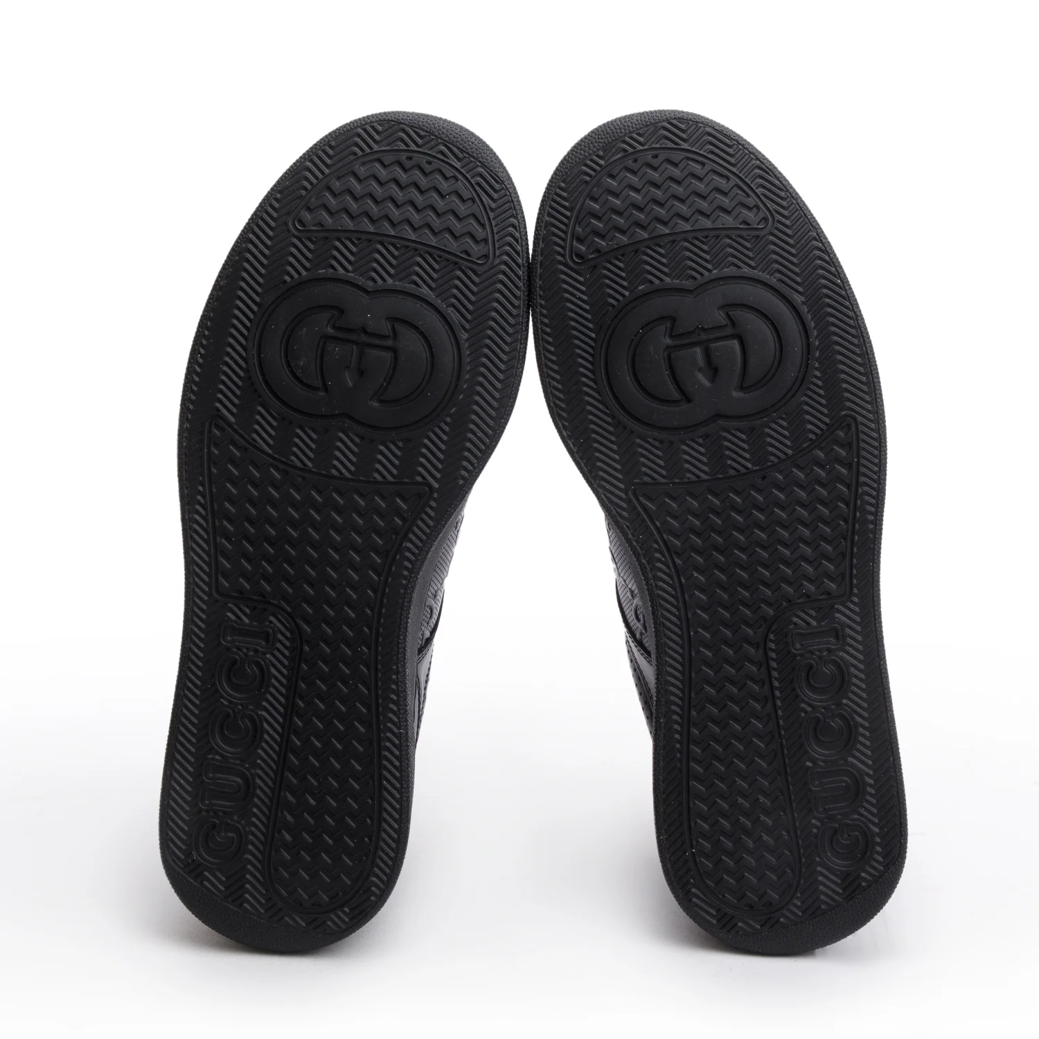 Gucci Black Embossed GG Logo Leather Chunky Sneakers w/ Box, Men's Size 8.5 - Image 6