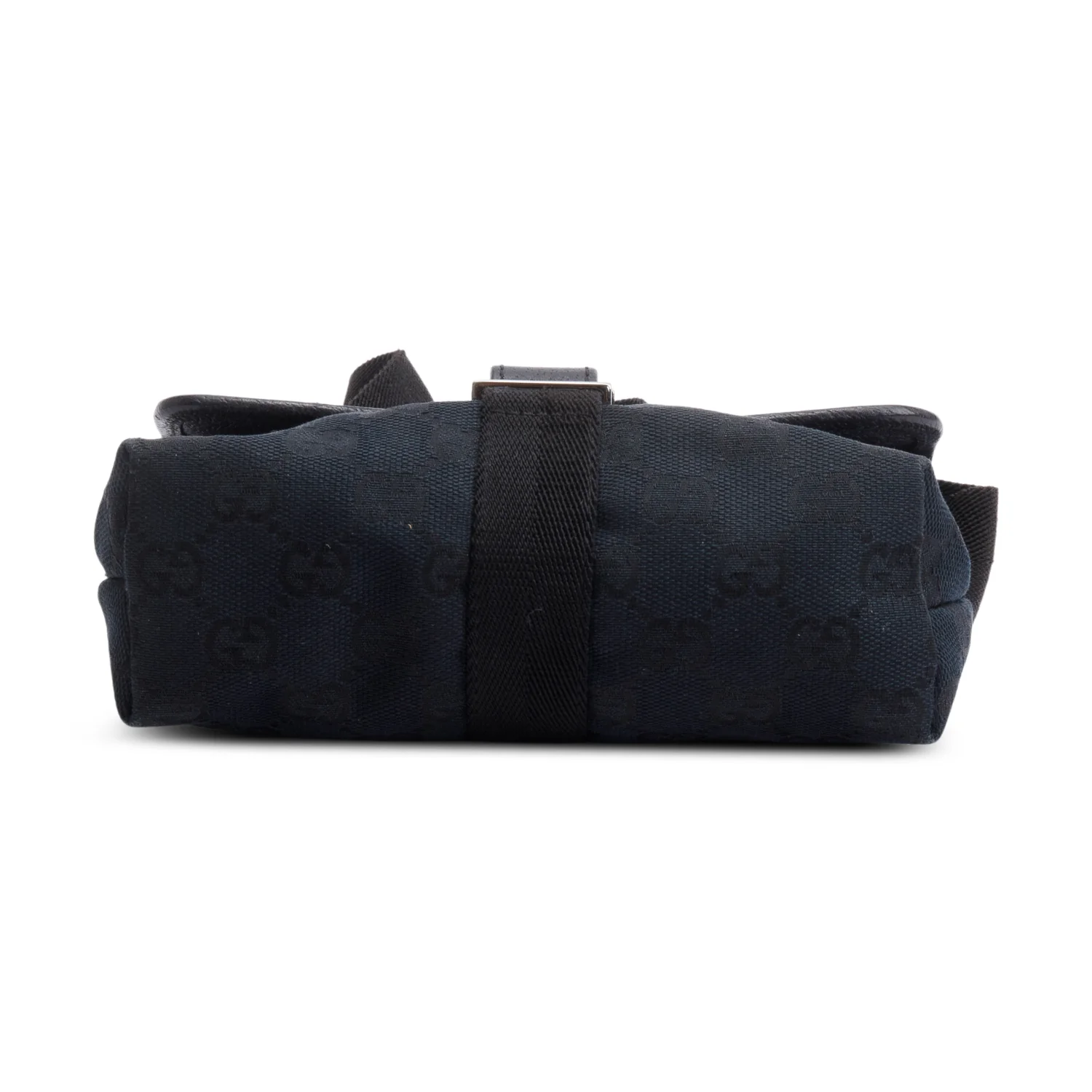 Gucci Black GG Canvas Buckle Waist Bag - Image 6