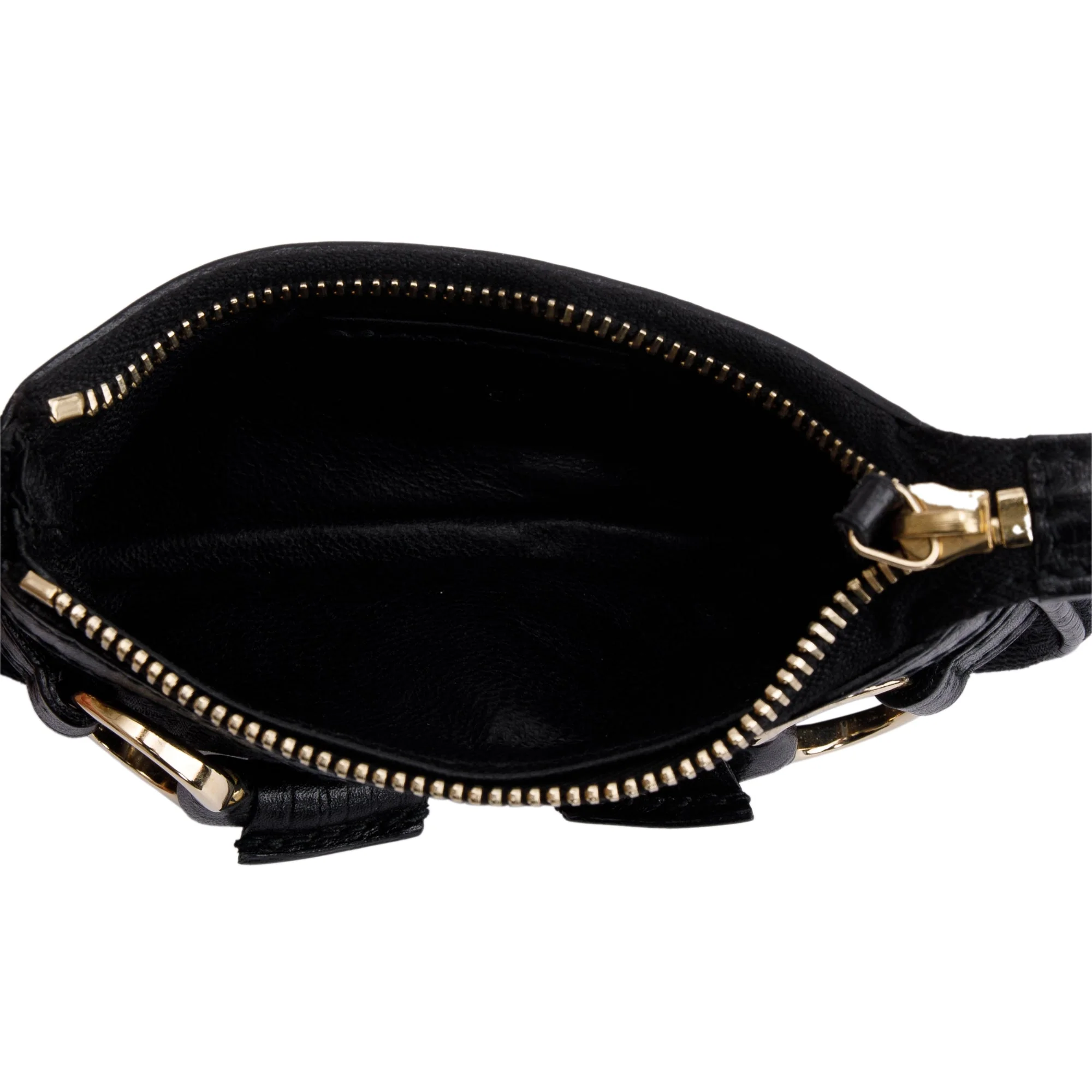 Gucci Black GG Canvas Calsfskin Leather Web Horsebit Key Pouch - Image 4