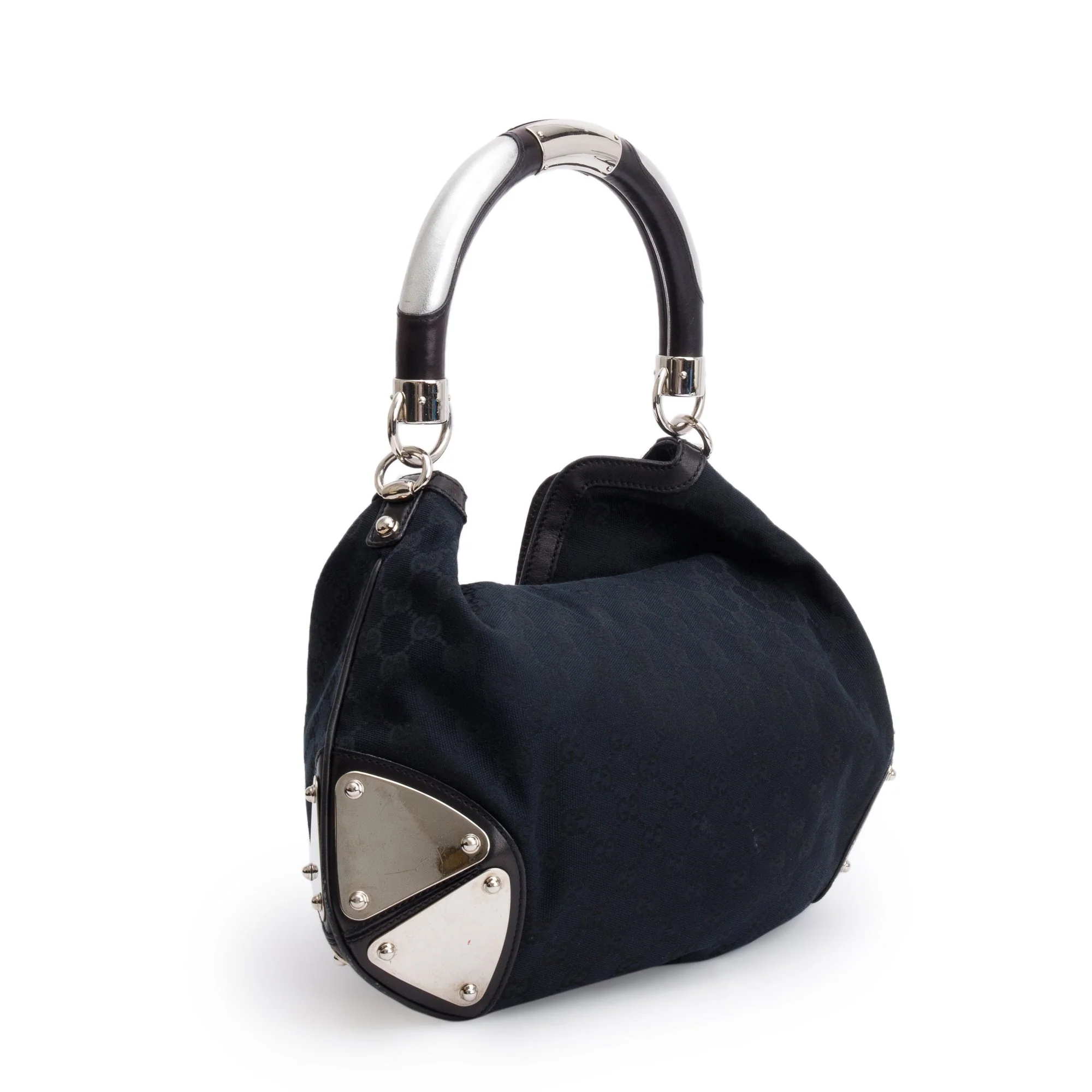 Gucci Black GG Canvas Medium Indy Babouska Hobo - Image 4
