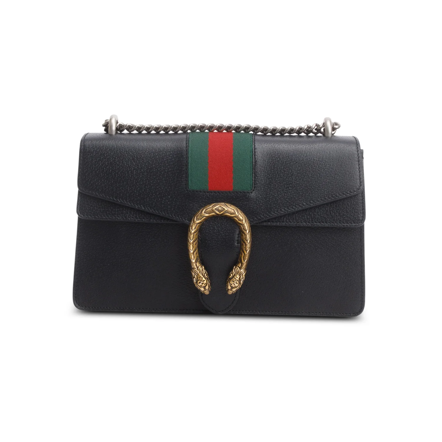 Gucci Black GG Dollar Calfskin Web Medium Dionysus Shoulder Bag - Image 3