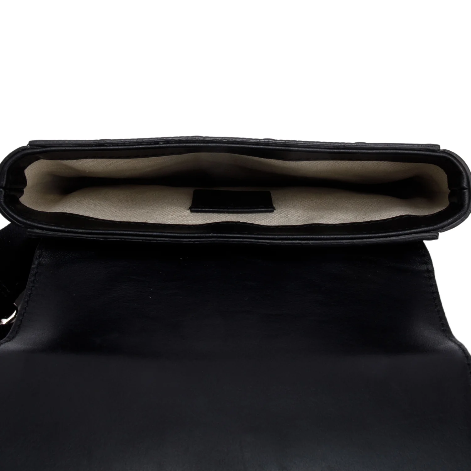 Gucci Black GG Embossed Perforated Leather Double Belt Bag - Image 5