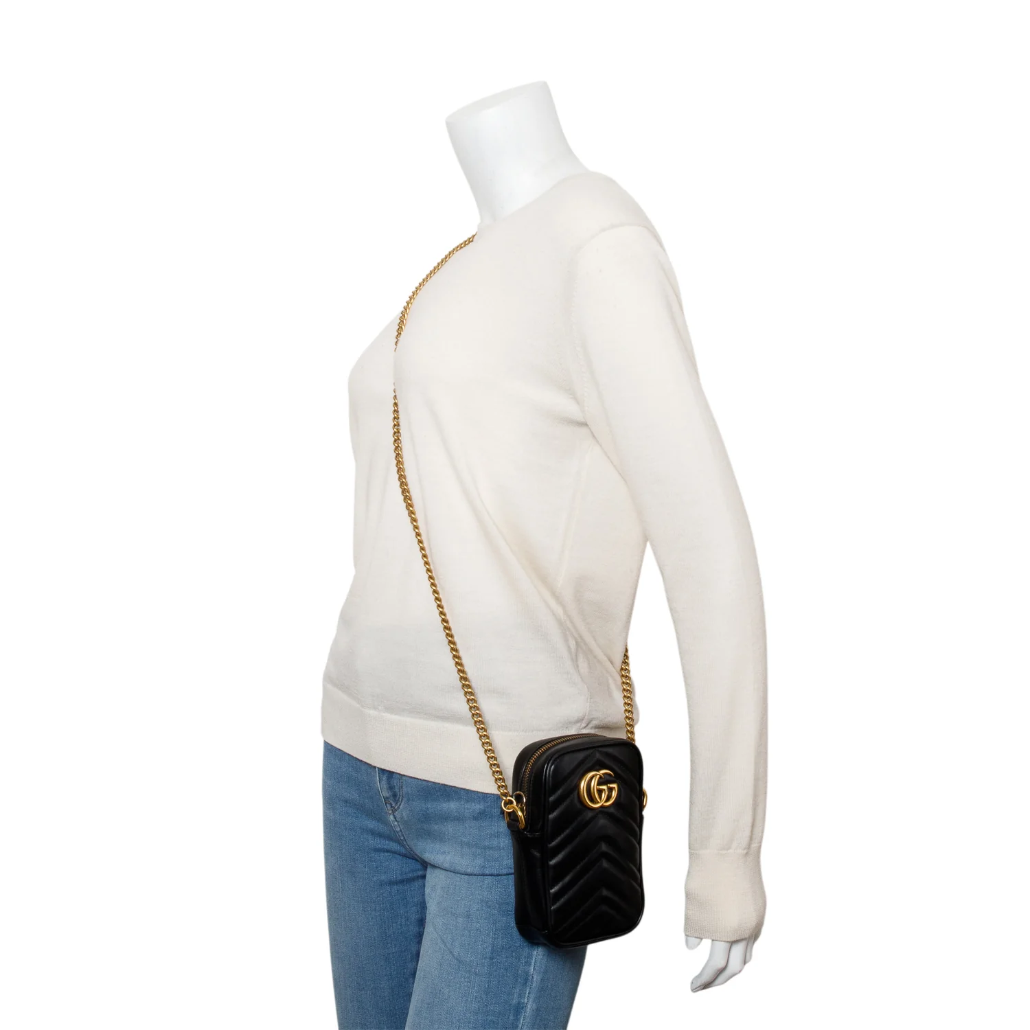 Gucci Black GG Marmont Matelasse Leather Mini Bag w/ Box - Image 2