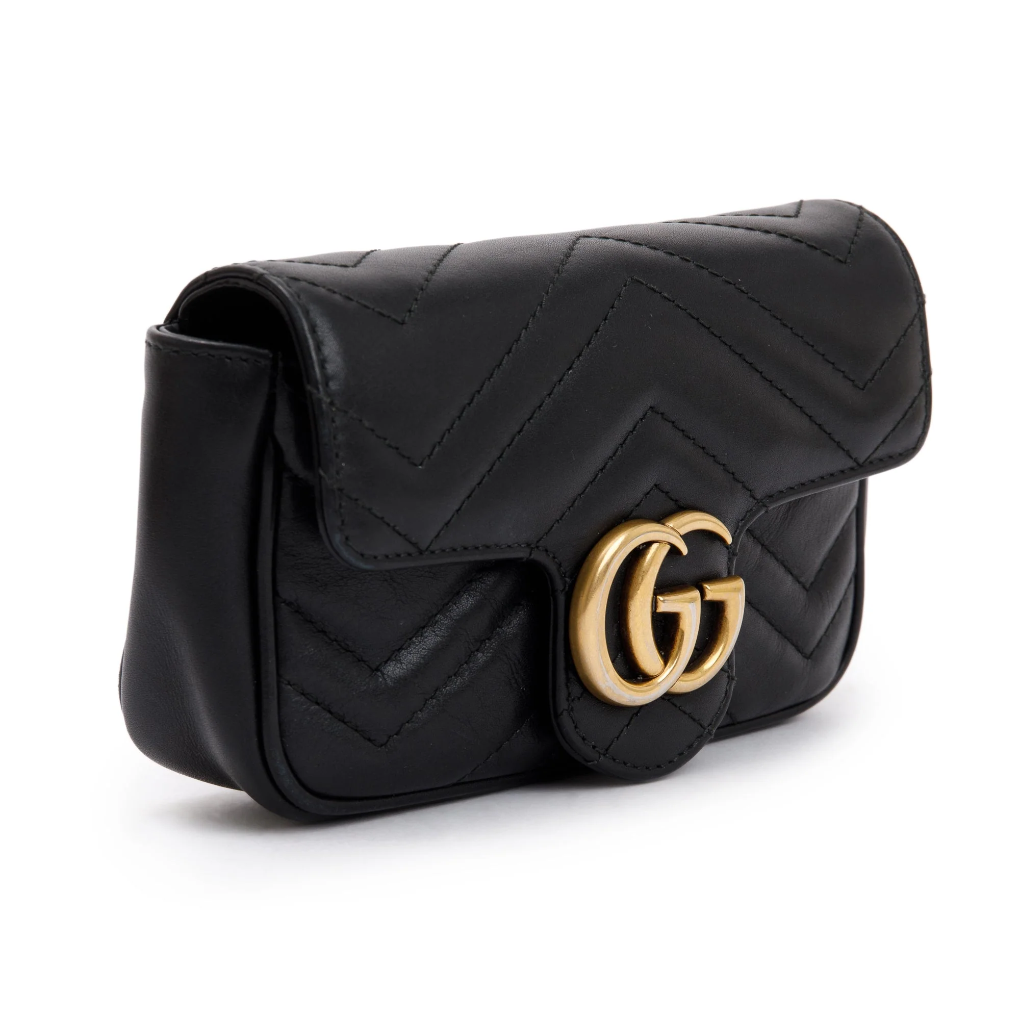 Gucci Black GG Marmont Matelasse Leather Super Mini Bag - Image 4