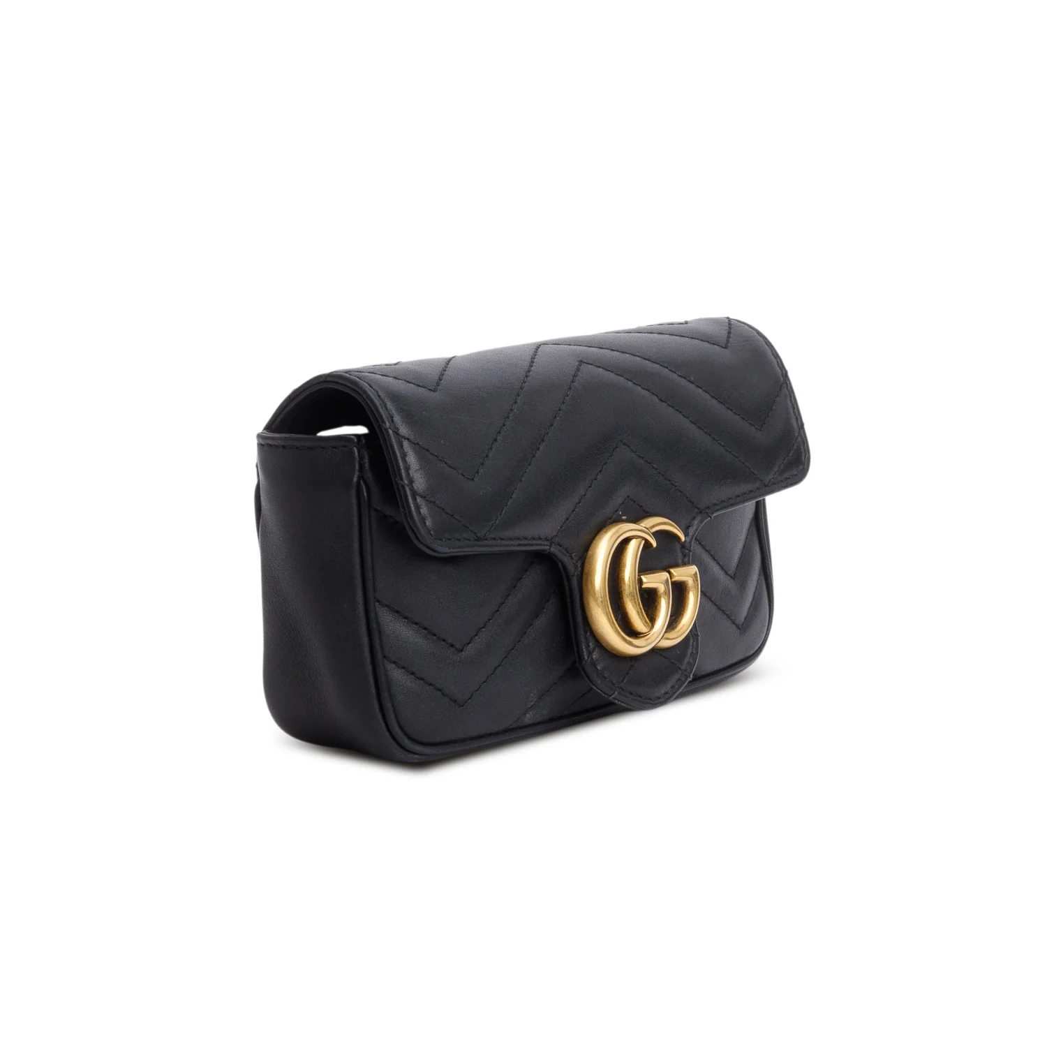 Gucci Black GG Marmont Matelasse Leather Super Mini Bag w/ Box - Image 5