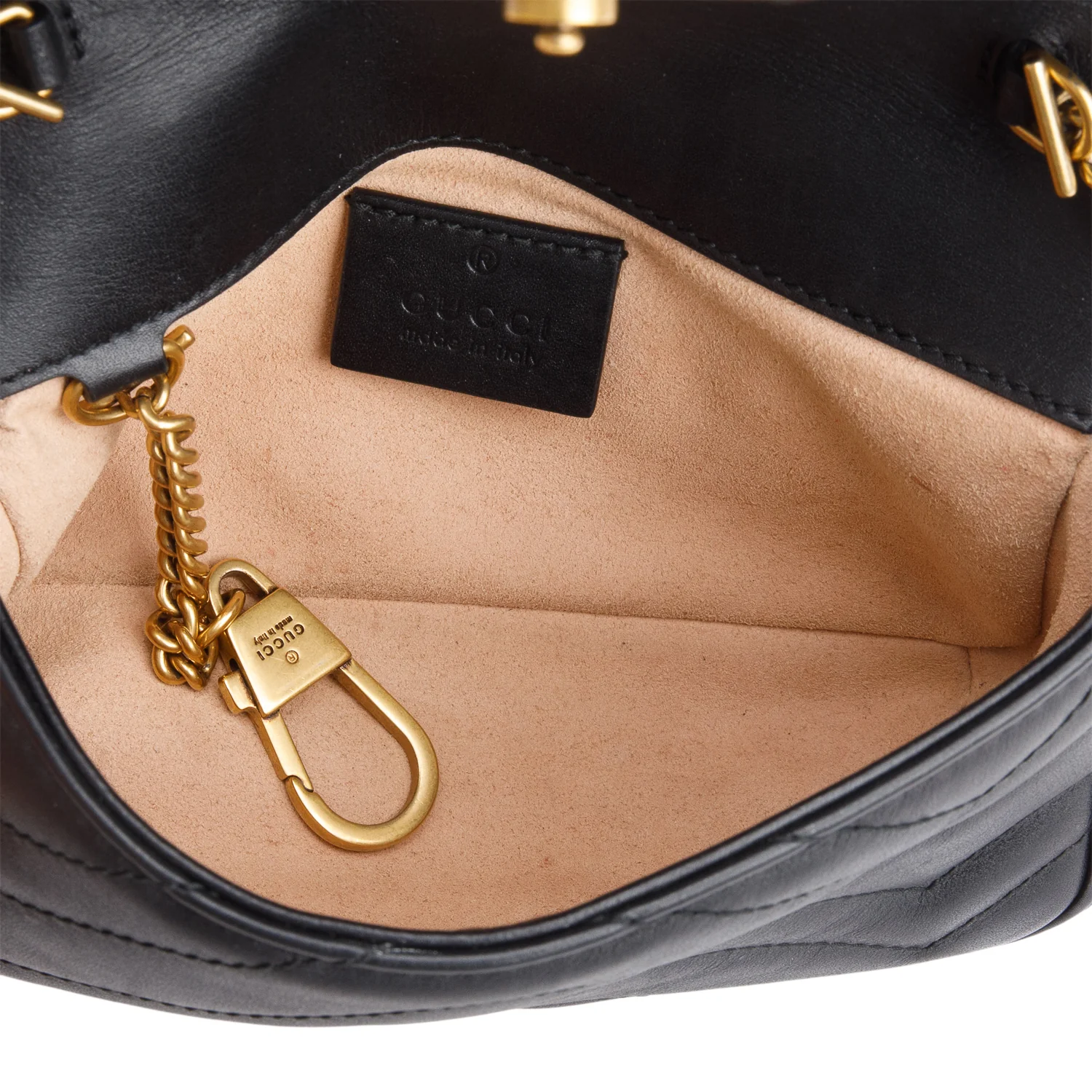 Gucci Black GG Marmont Matelasse Leather Super Mini Bag w/ Box - Image 9