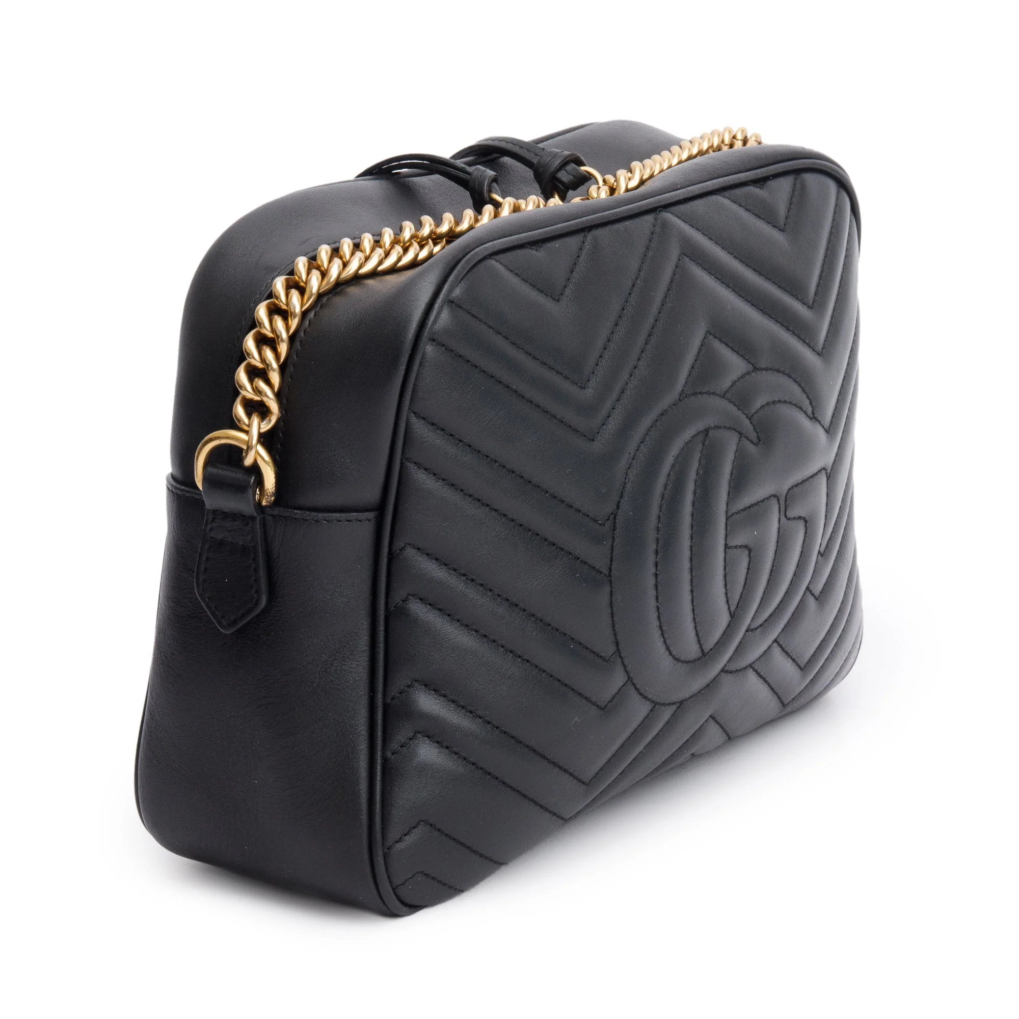 Gucci Black GG Marmont Matelasse Medium Shoulder Bag - Image 6