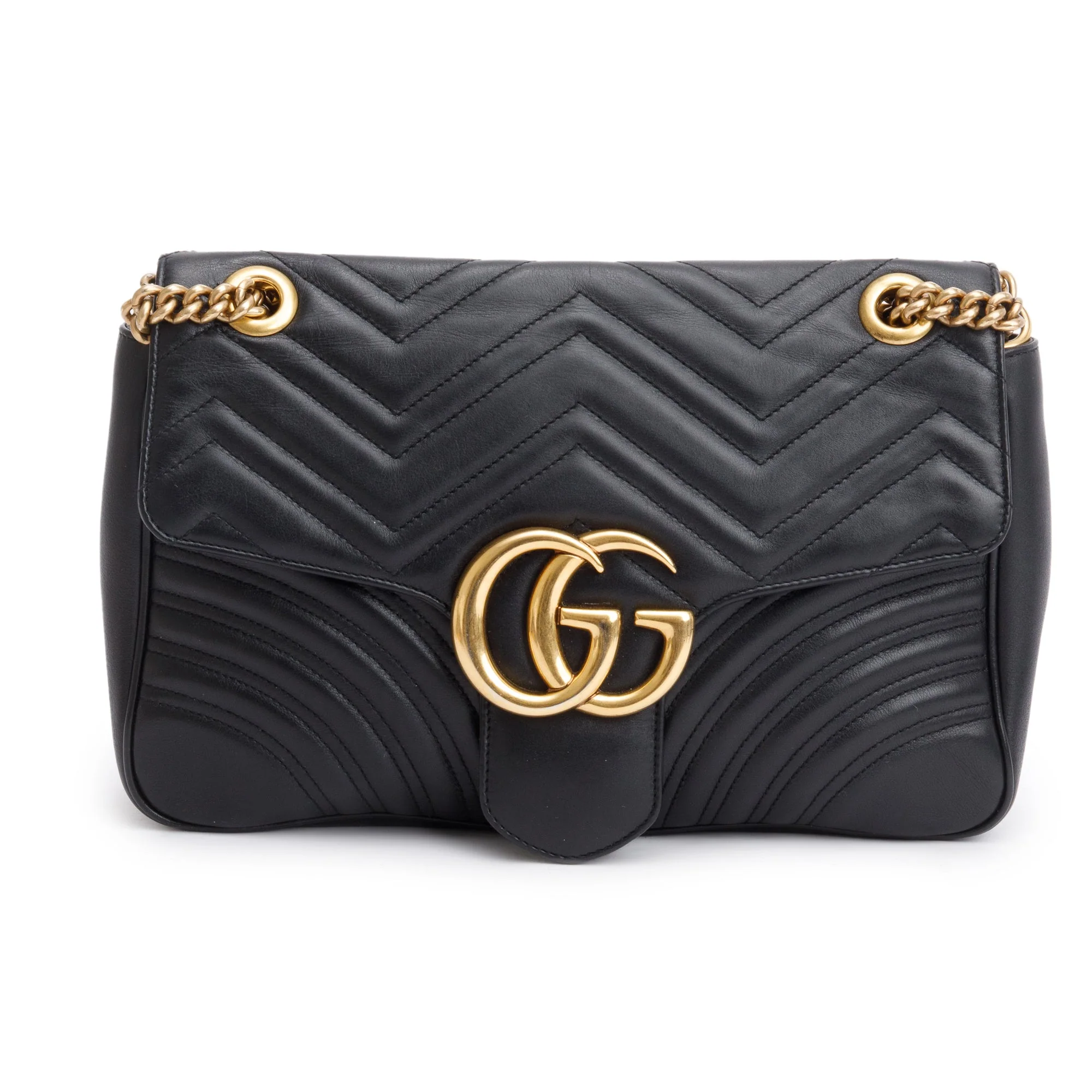 Gucci Black GG Marmont Matelasse Medium Shoulder Bag - Image 3