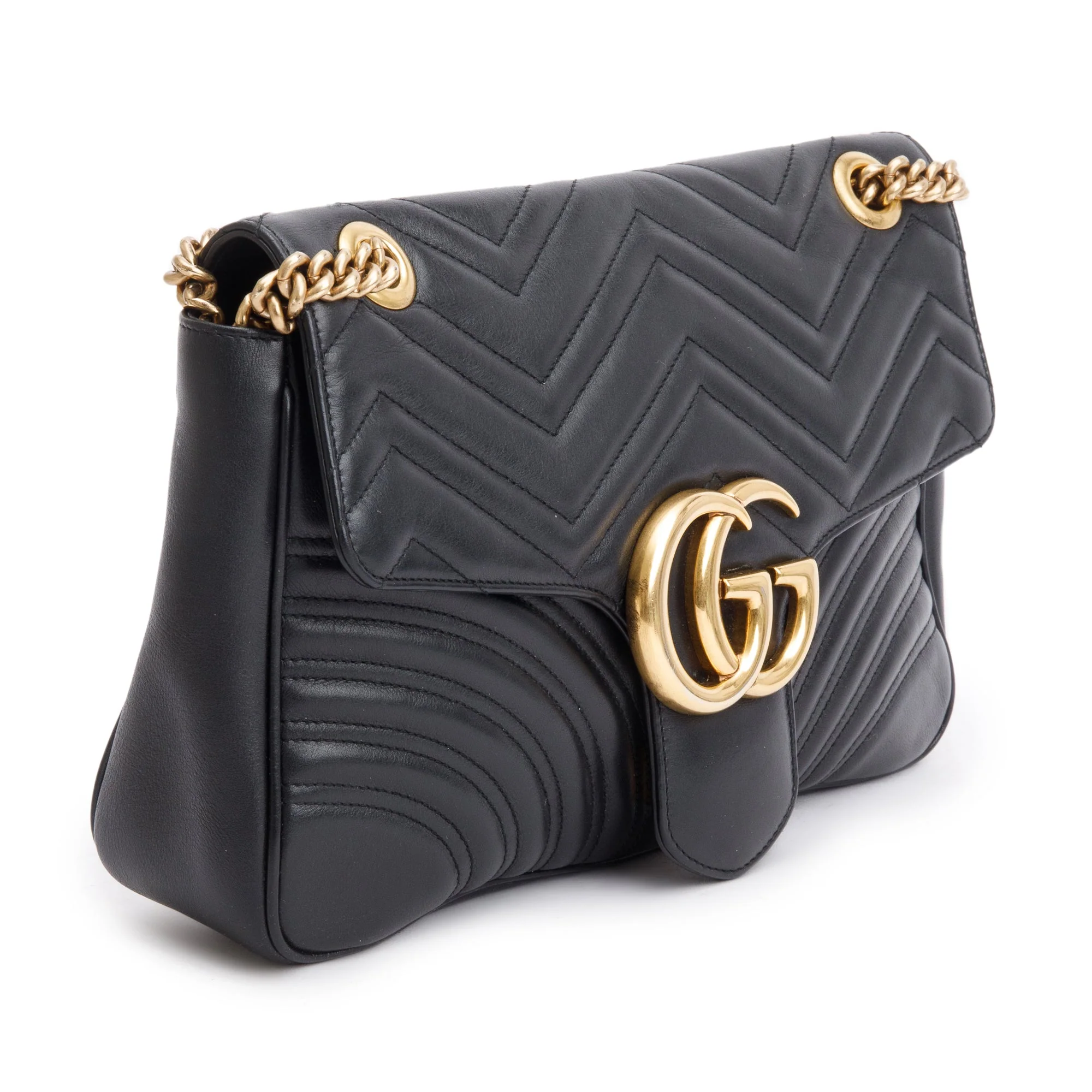 Gucci Black GG Marmont Matelasse Medium Shoulder Bag - Image 4