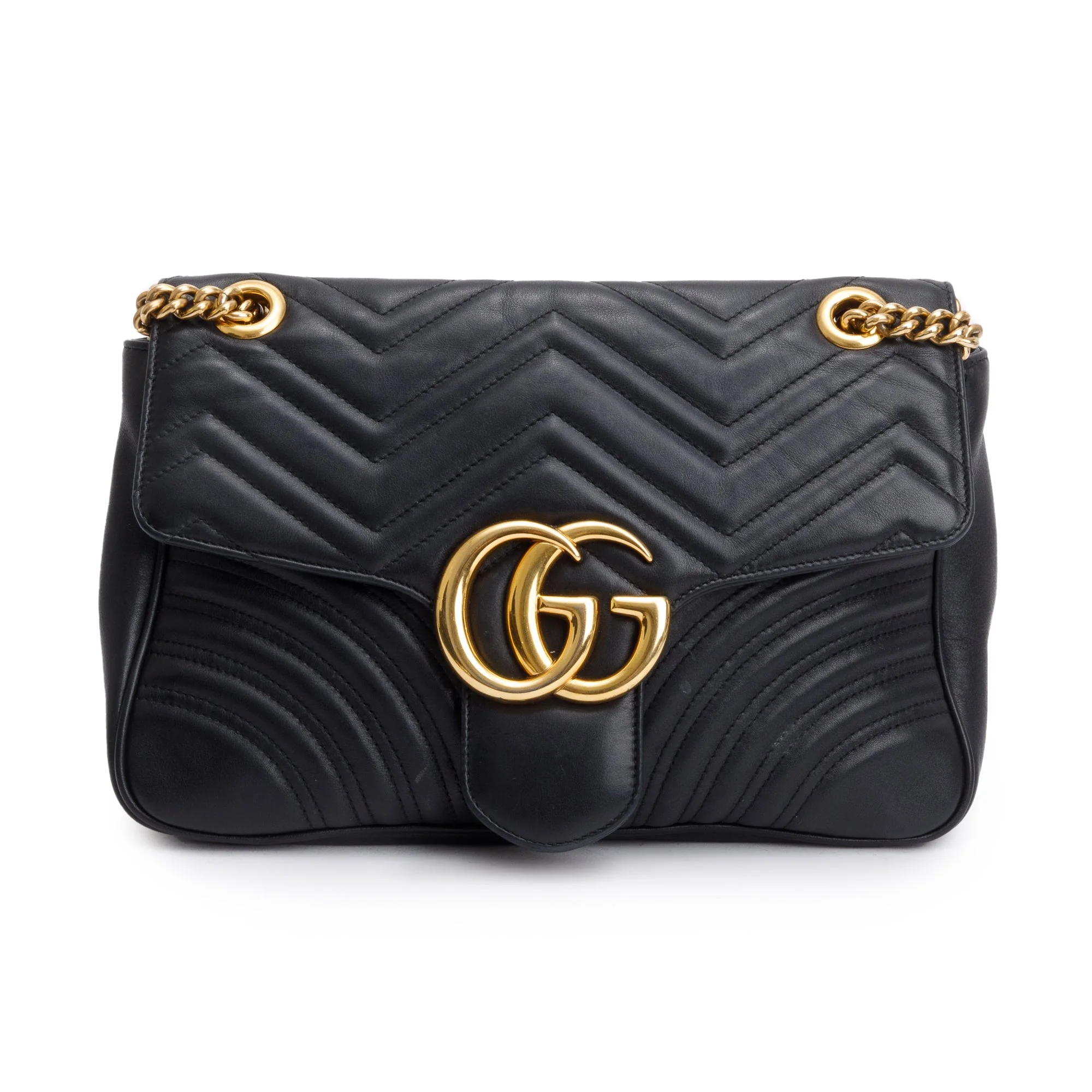 Gucci Black GG Marmont Matelasse Medium Shoulder Bag - Image 3