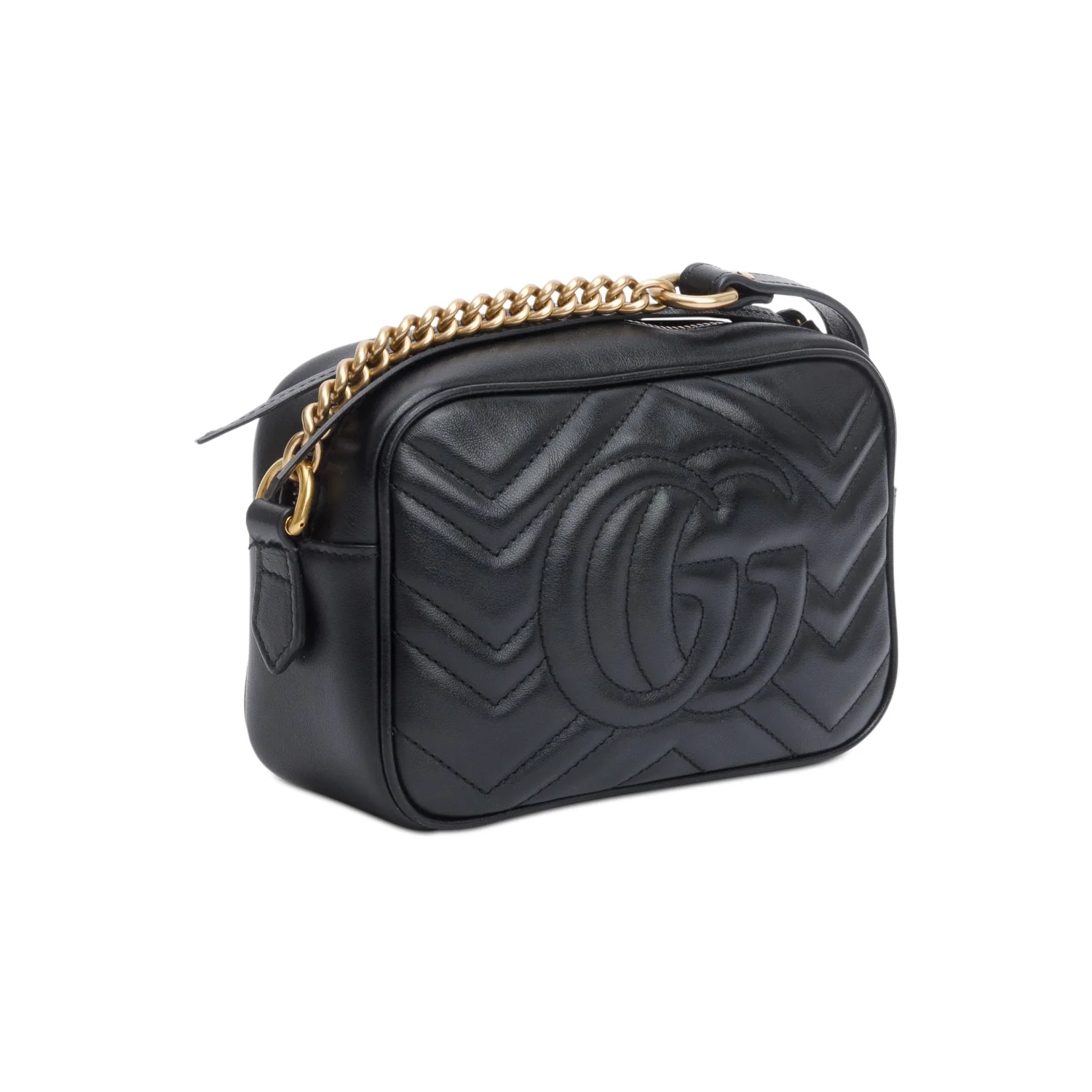 Gucci Black GG Marmont Matelasse Mini Camera Bag w/ Box - Image 7