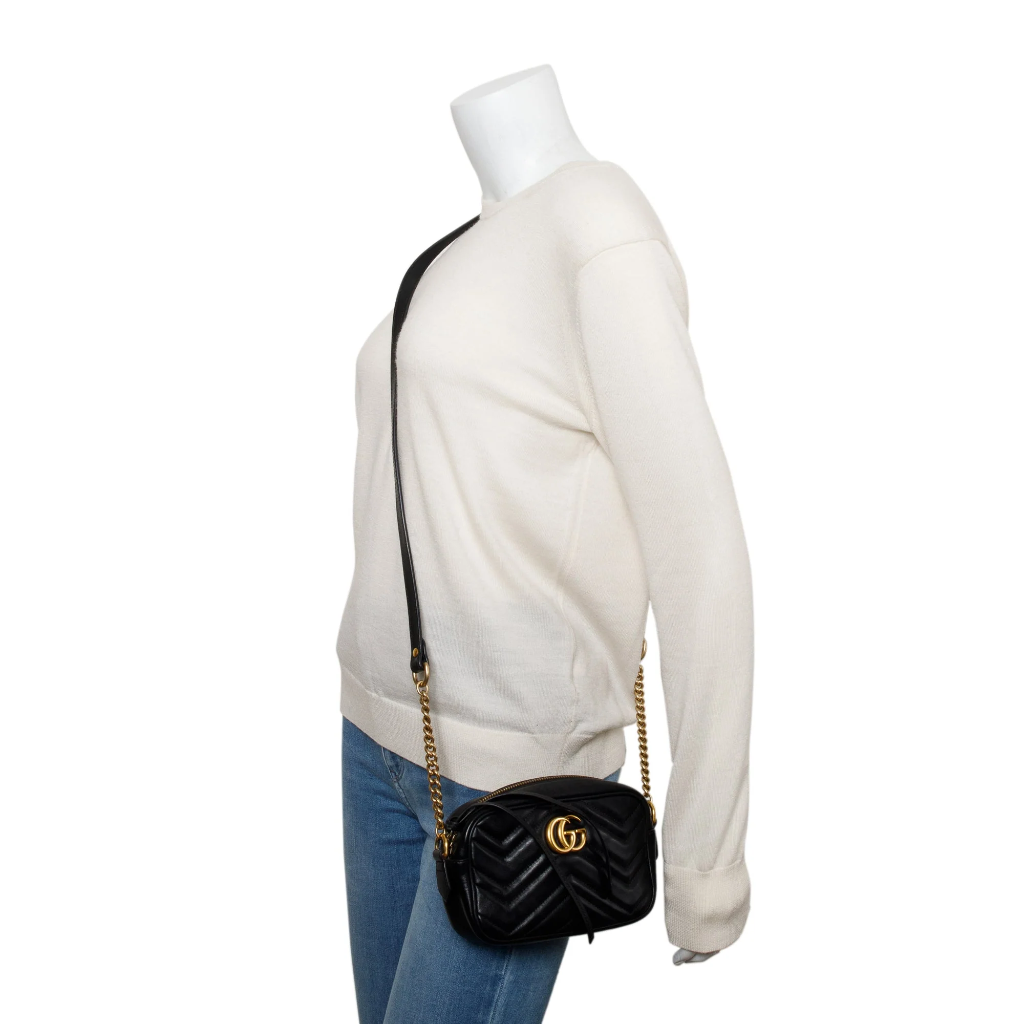 Gucci Black GG Marmont Matelasse Mini Shoulder Bag - Image 2