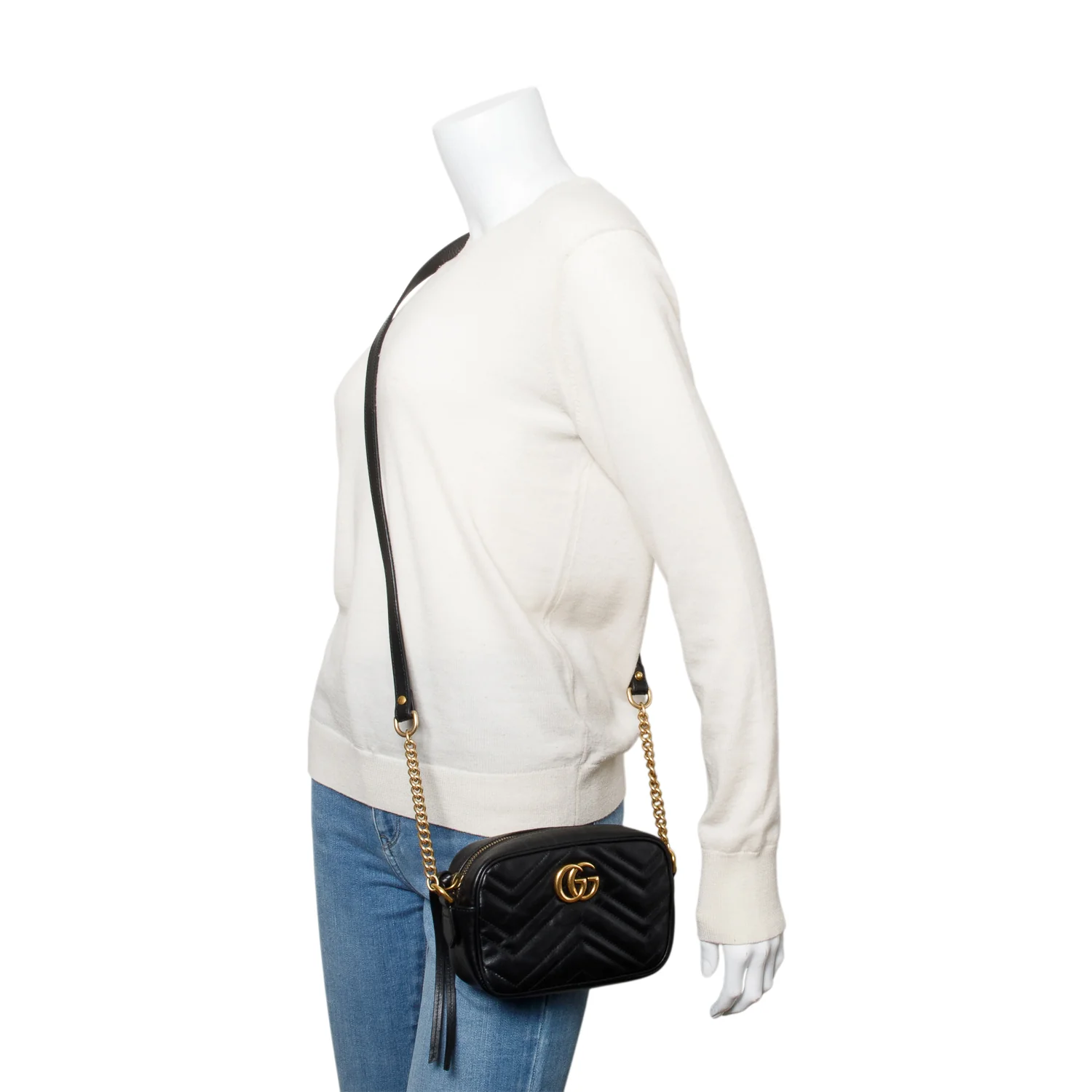Gucci Black GG Marmont Matelasse Mini Shoulder Bag - Image 2
