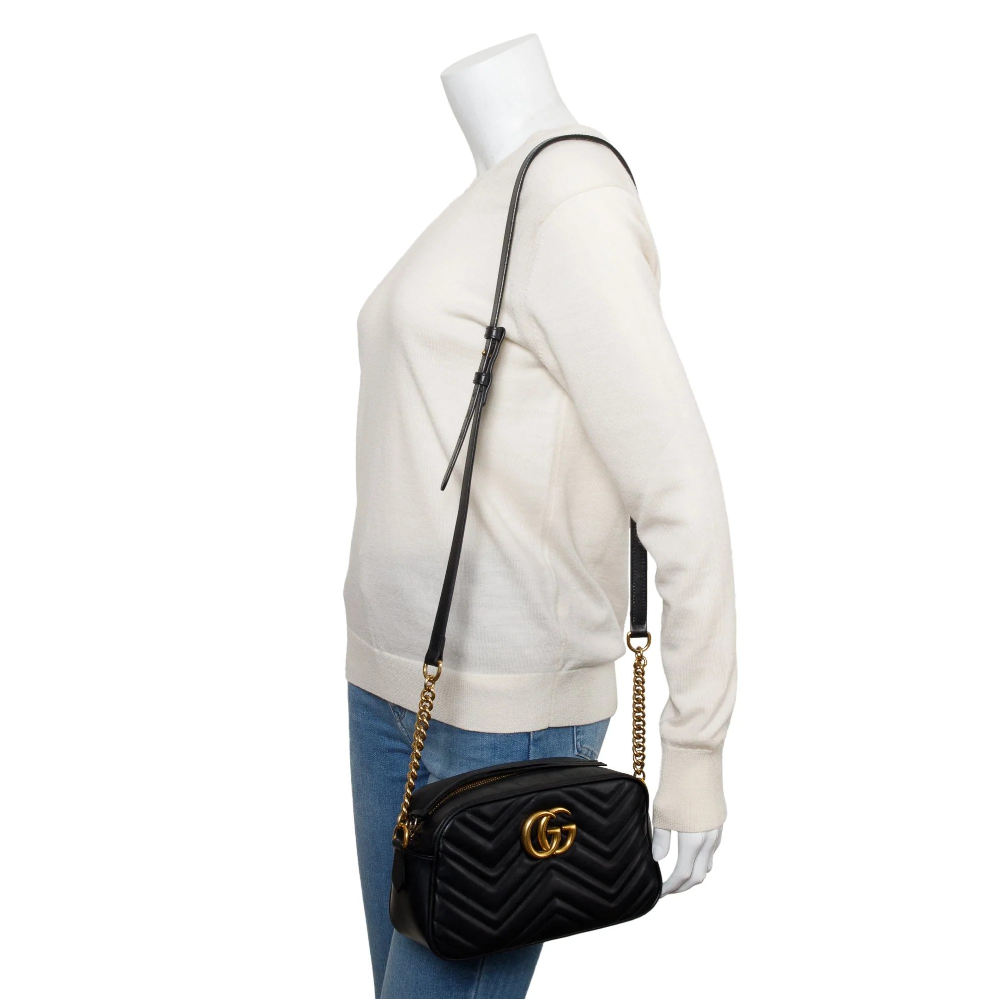 Gucci Black GG Marmont Matelasse Small Shoulder Bag w/ Box - Image 2