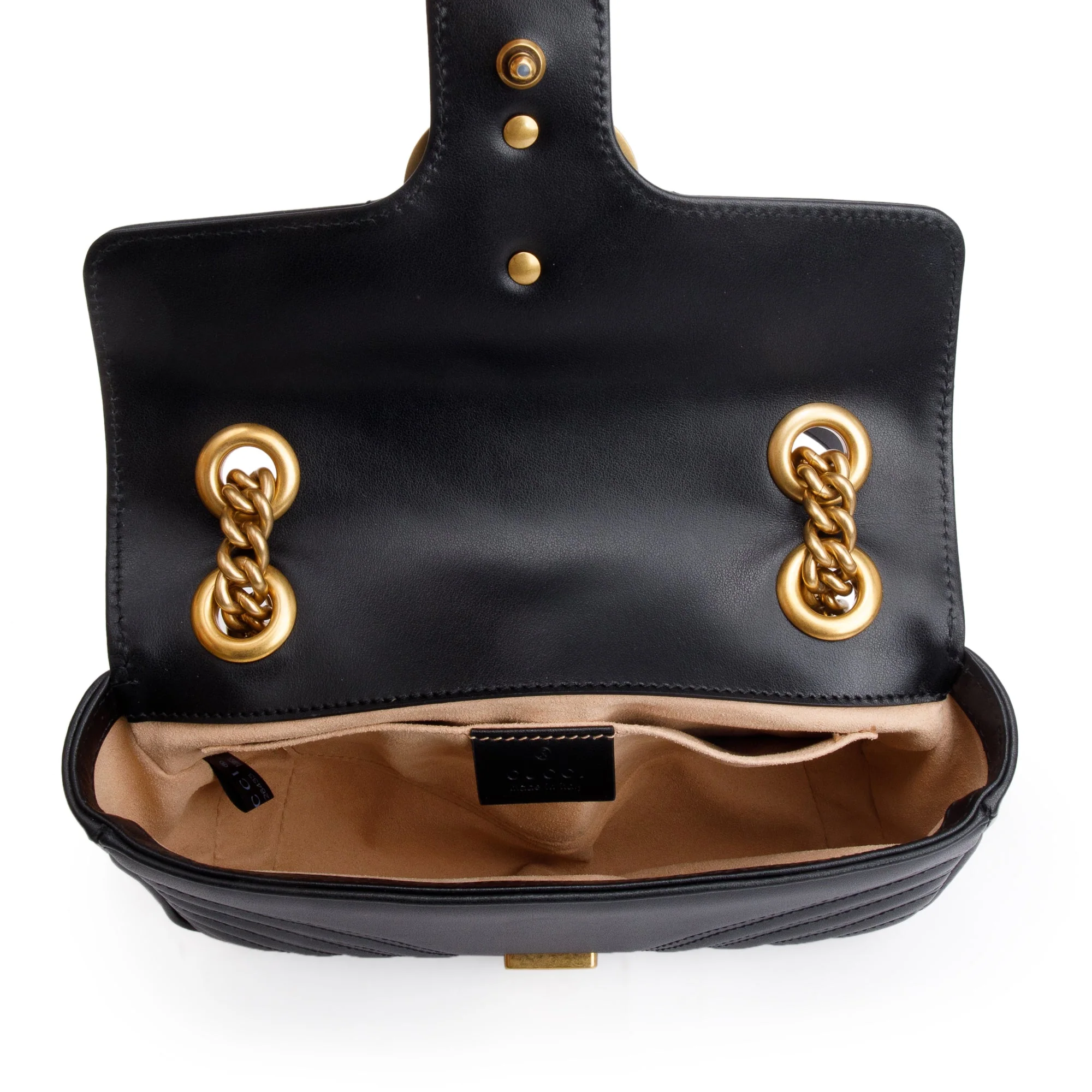 Gucci Black GG Marmont Mini Shoulder Bag w/ Box - Image 9
