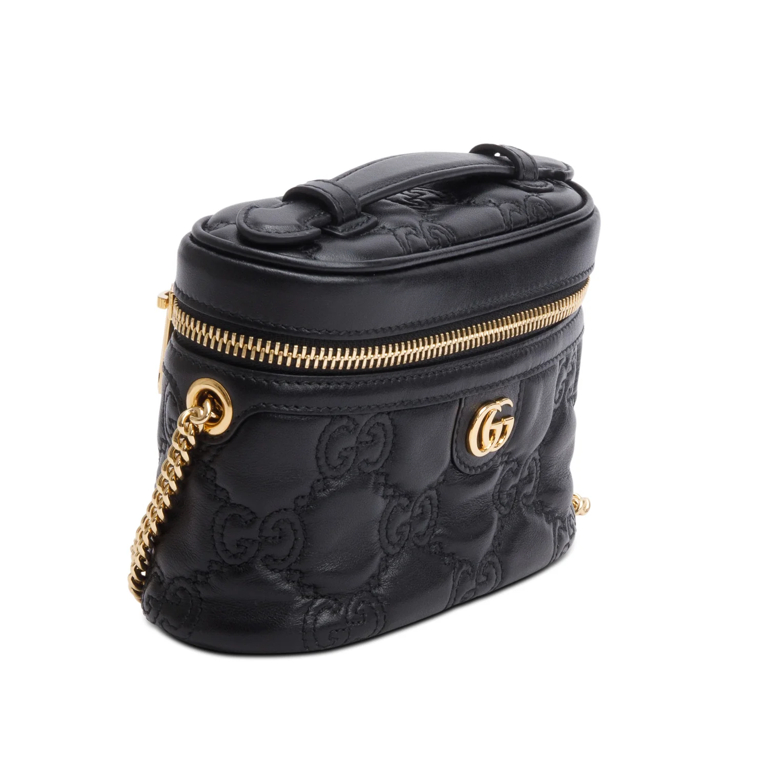 Gucci Black GG Matelasse Leather Mini Top Handle Bag - Image 4