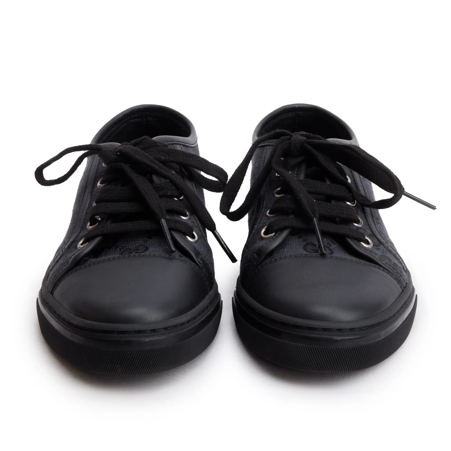 Gucci Black GG Monogram Calfskin Low Top Sneakers, Size 36 w/ Box - Image 4