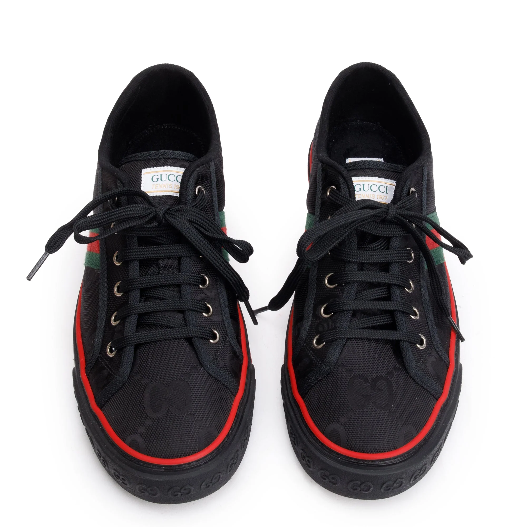 Gucci Black GG Nylon Web Men's Tennis 1977 Sneakers, Size 11.5 w/ Box