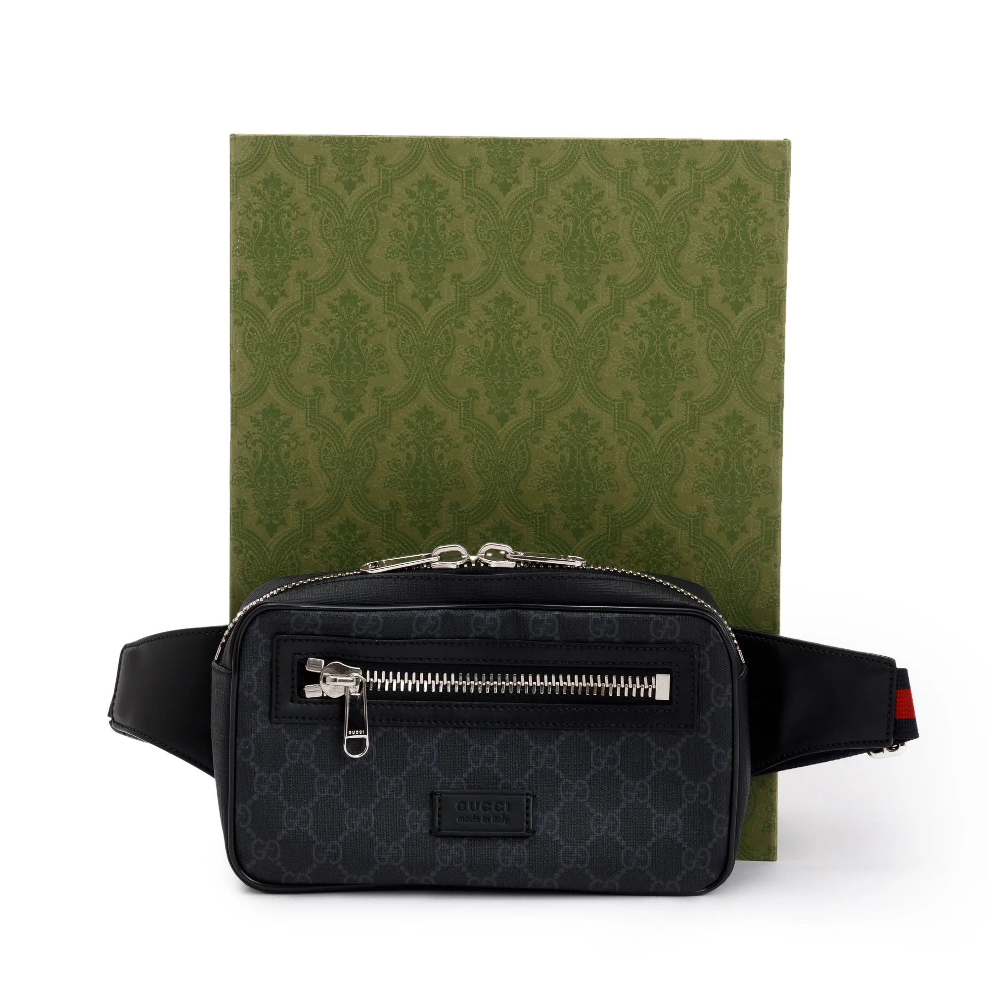 Gucci Black GG Supreme Belt Bag w/ Box - Image 2