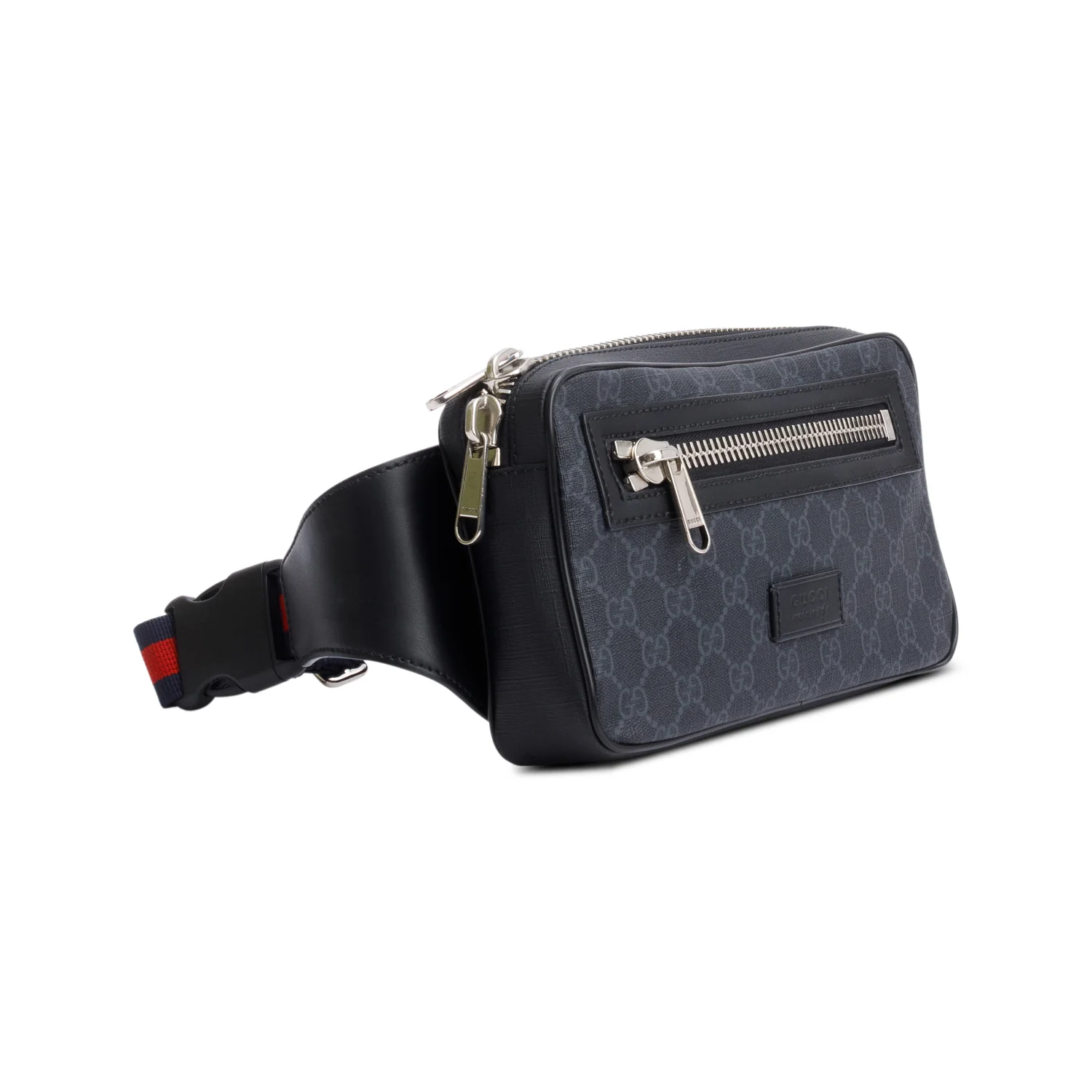 Gucci Black GG Supreme Belt Bag with Zip Pocket w/ Box - Image 3