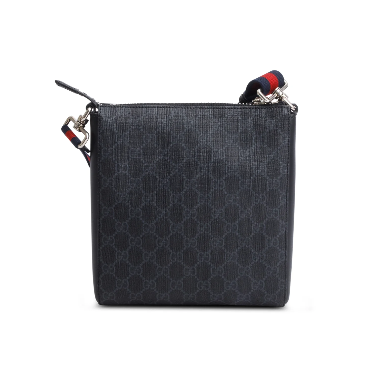Gucci Black GG Supreme Canvas Calfskin Messenger Bag w/ Box - Image 5