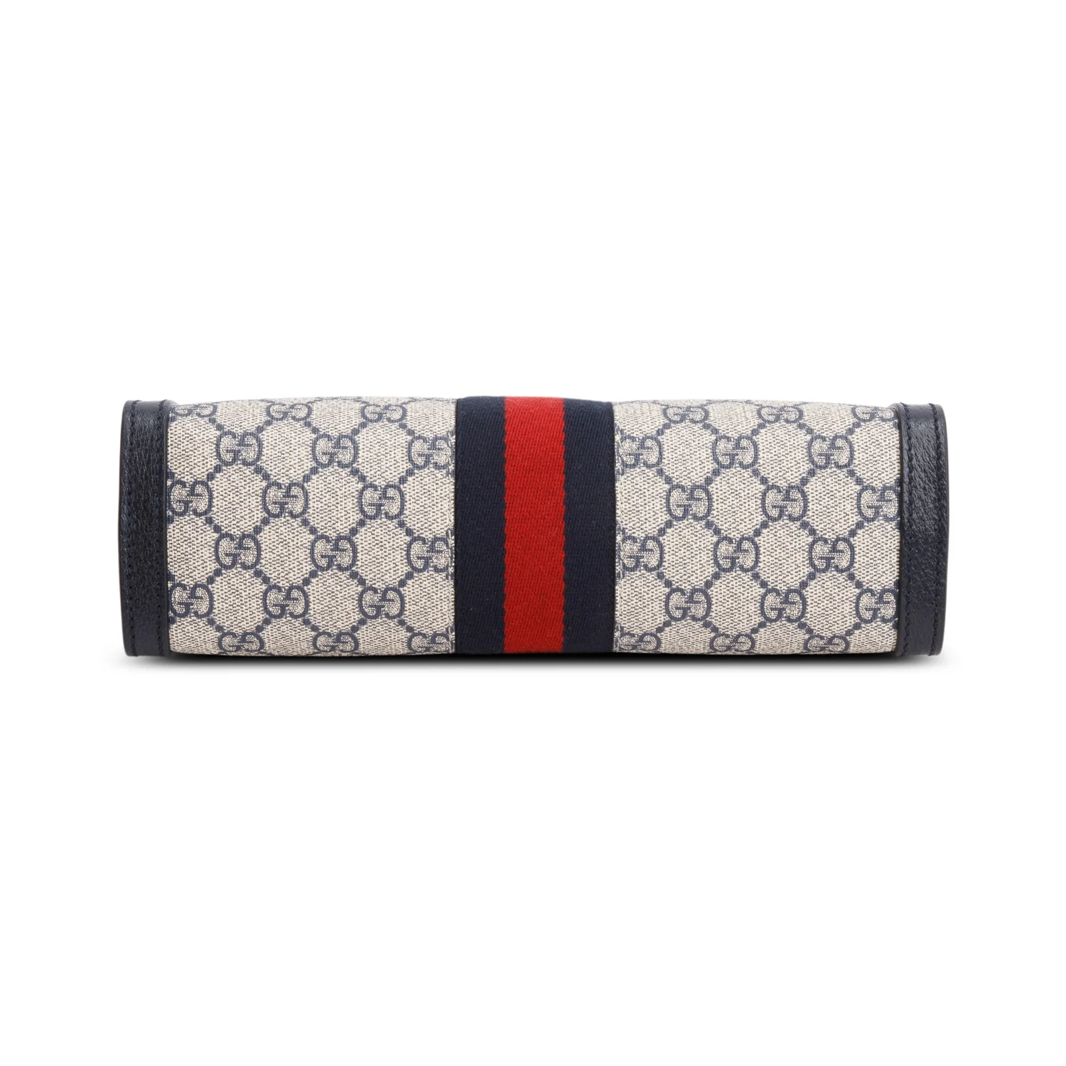 Gucci Black GG Supreme Monogram Textured Calfskin Web Medium Ophidia Chain Shoulder Bag w/ Box - Image 8