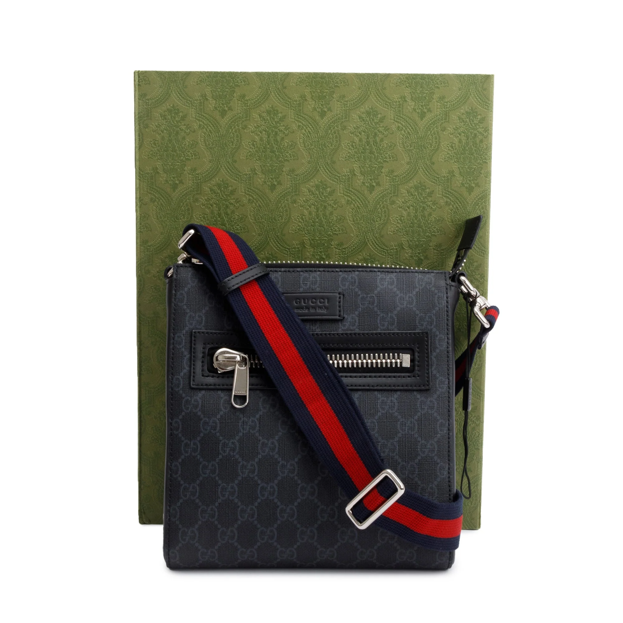 Gucci Black GG Supreme Small Messenger Bag w/ Box & Receipt - Image 3