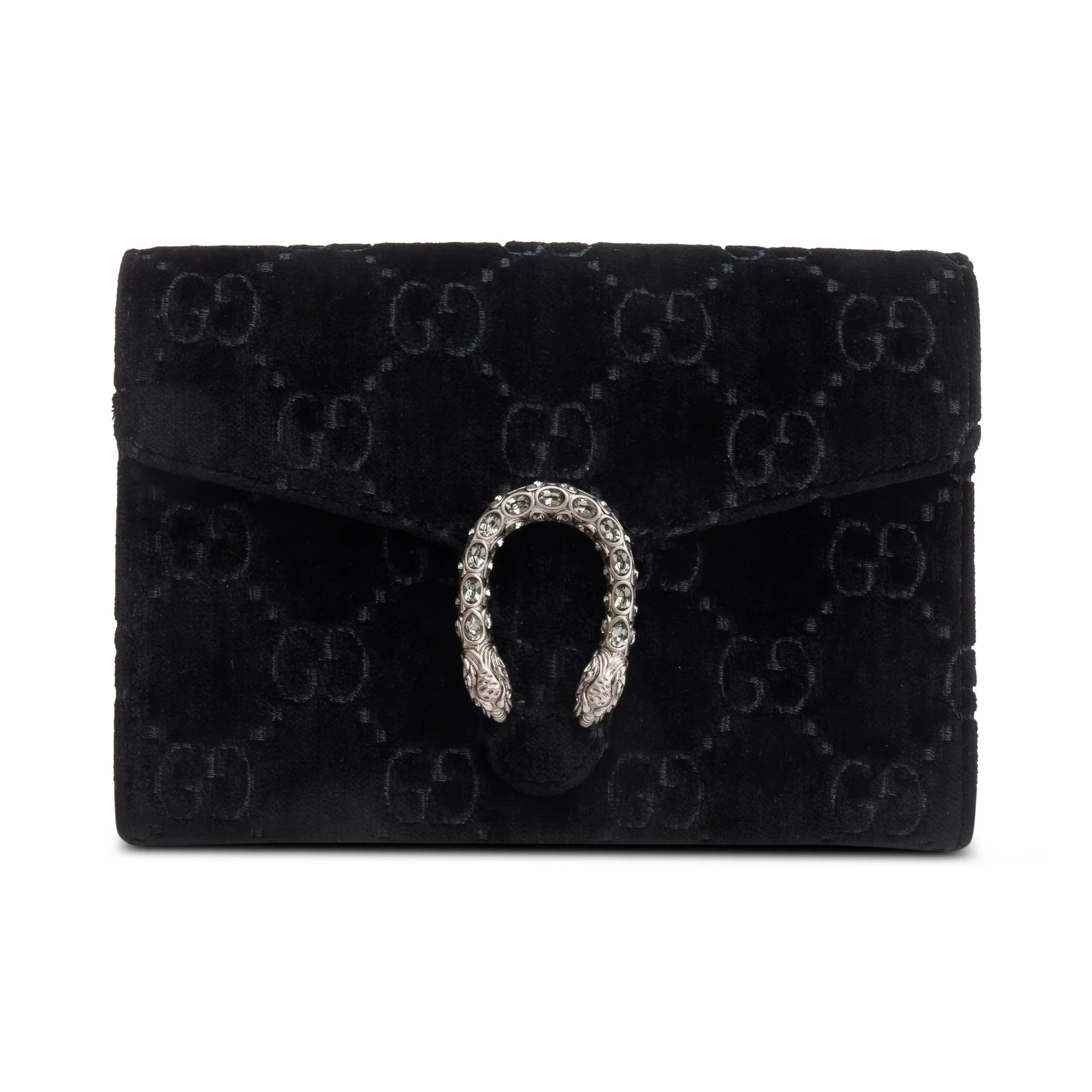 Gucci Black GG Velvet Mini Dionysus Wallet on Chain w/ Box - Image 3