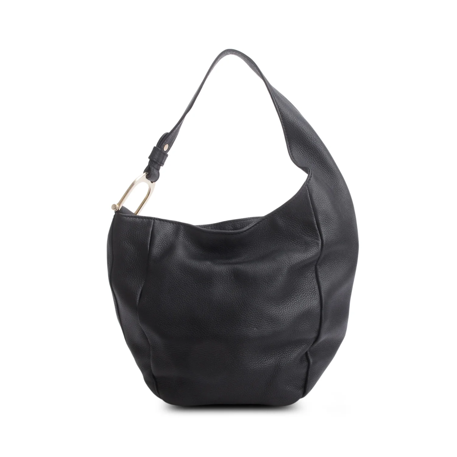 Gucci Black Grained Leather Horsebit Medium Greenwhich Hobo Bag