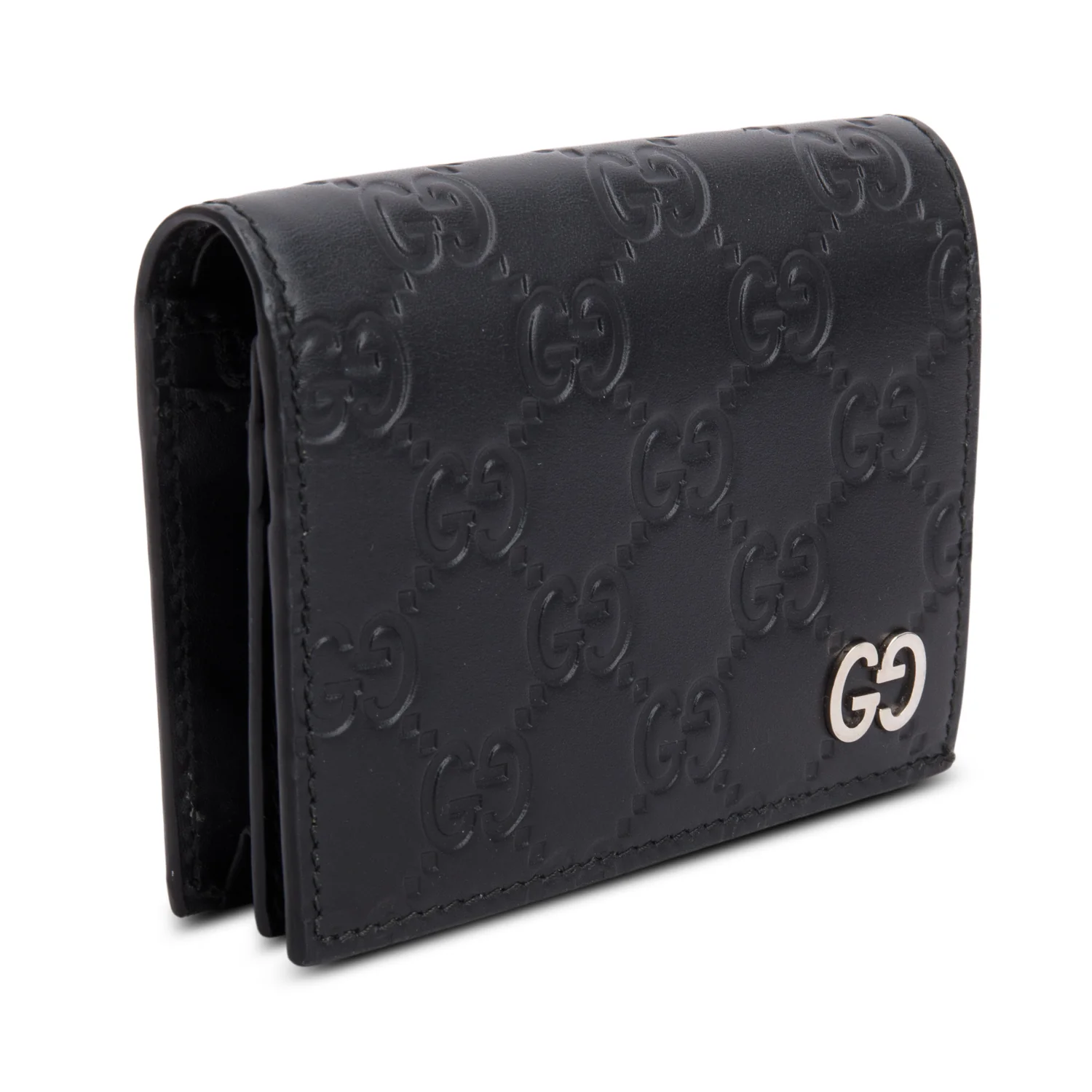 Gucci Black Guccissima Leather Bi-Fold Wallet w/ Box - Image 3