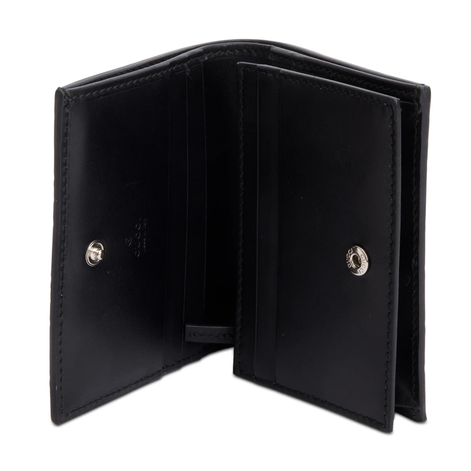 Gucci Black Guccissima Leather Bi-Fold Wallet w/ Box - Image 6